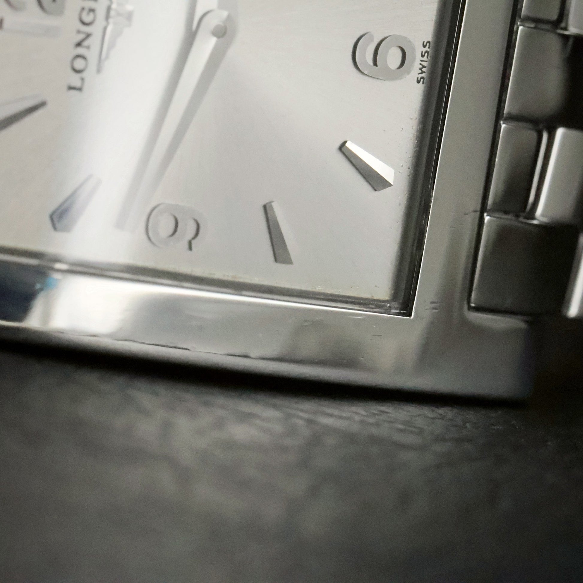 Longines | Silver Dial | Stainless Steel Square Case | Integrated Bracelet, view 6