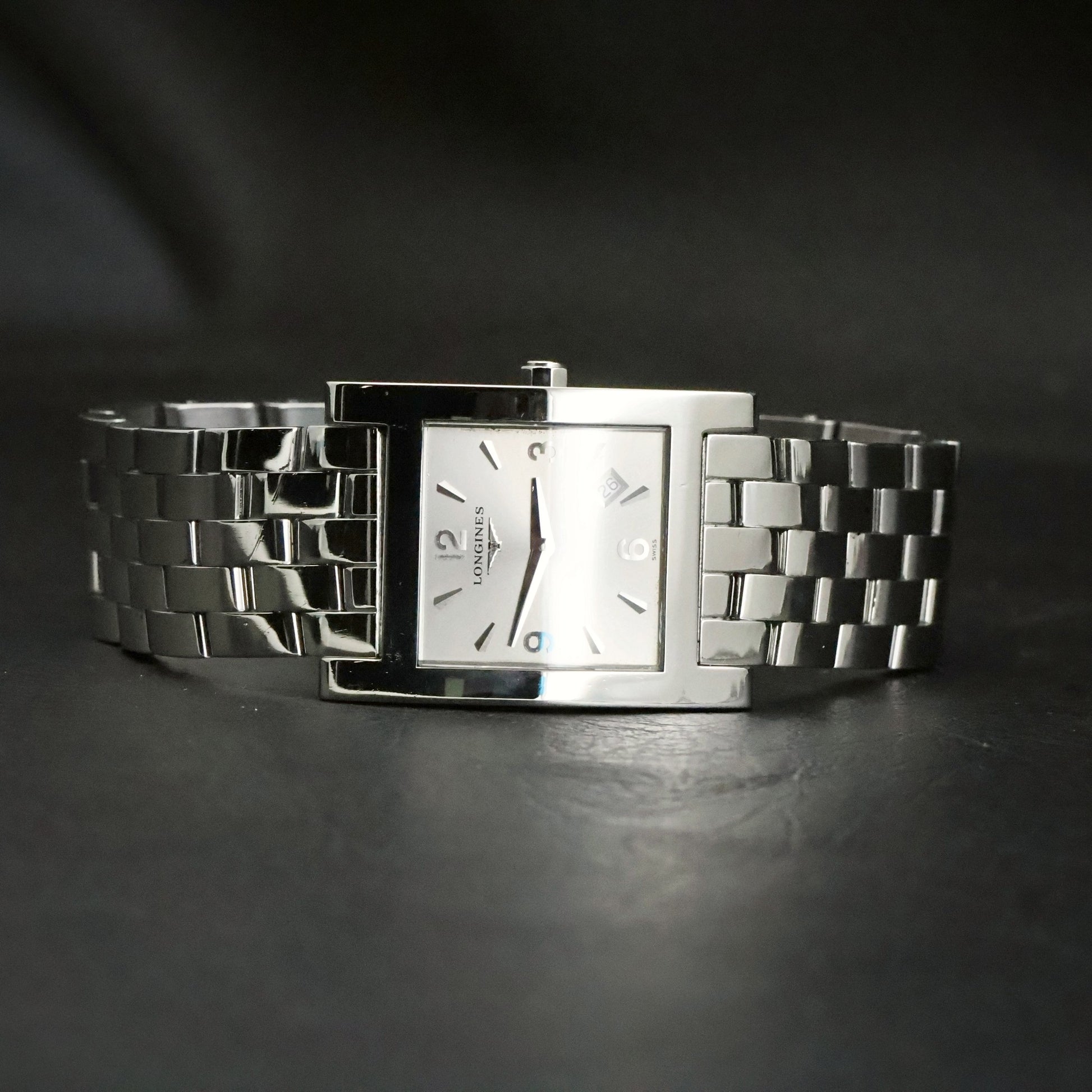 Longines | Silver Dial | Stainless Steel Square Case | Integrated Bracelet, view 7