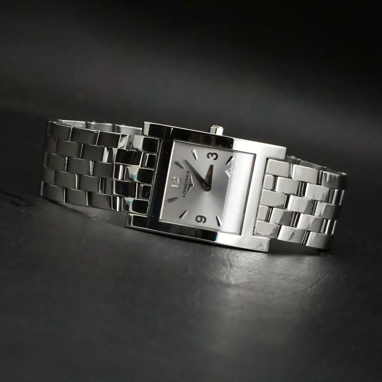 Longines | Silver Dial | Stainless Steel Square Case | Integrated Bracelet, view 18