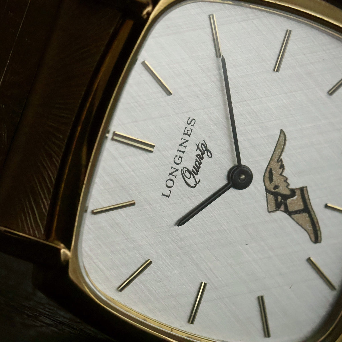Longines Quartz | Silver Linen Dial | Gold-Tone Cushion | Named 1981 Service Award, view 5