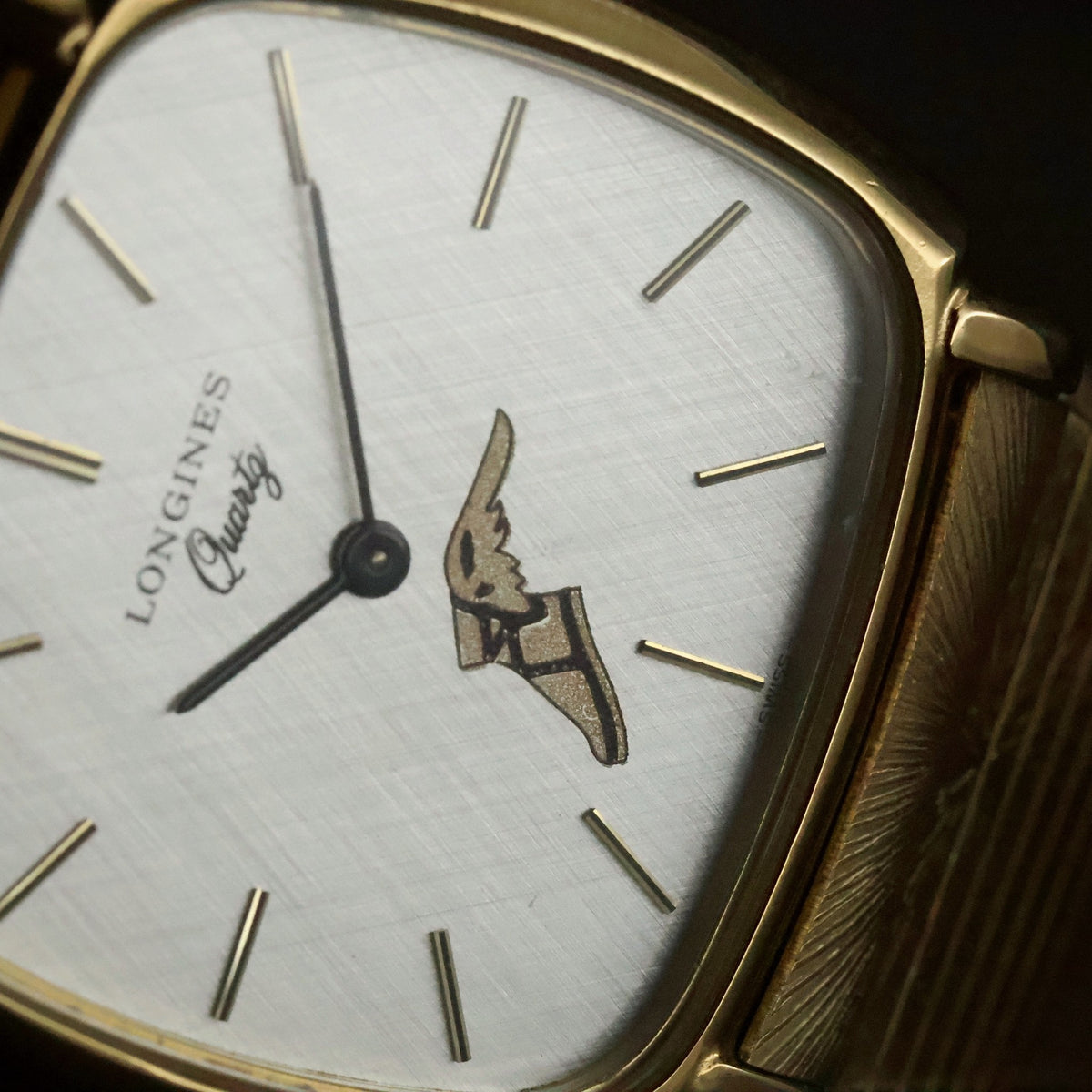 Longines Quartz | Silver Linen Dial | Gold-Tone Cushion | Named 1981 Service Award, view 6
