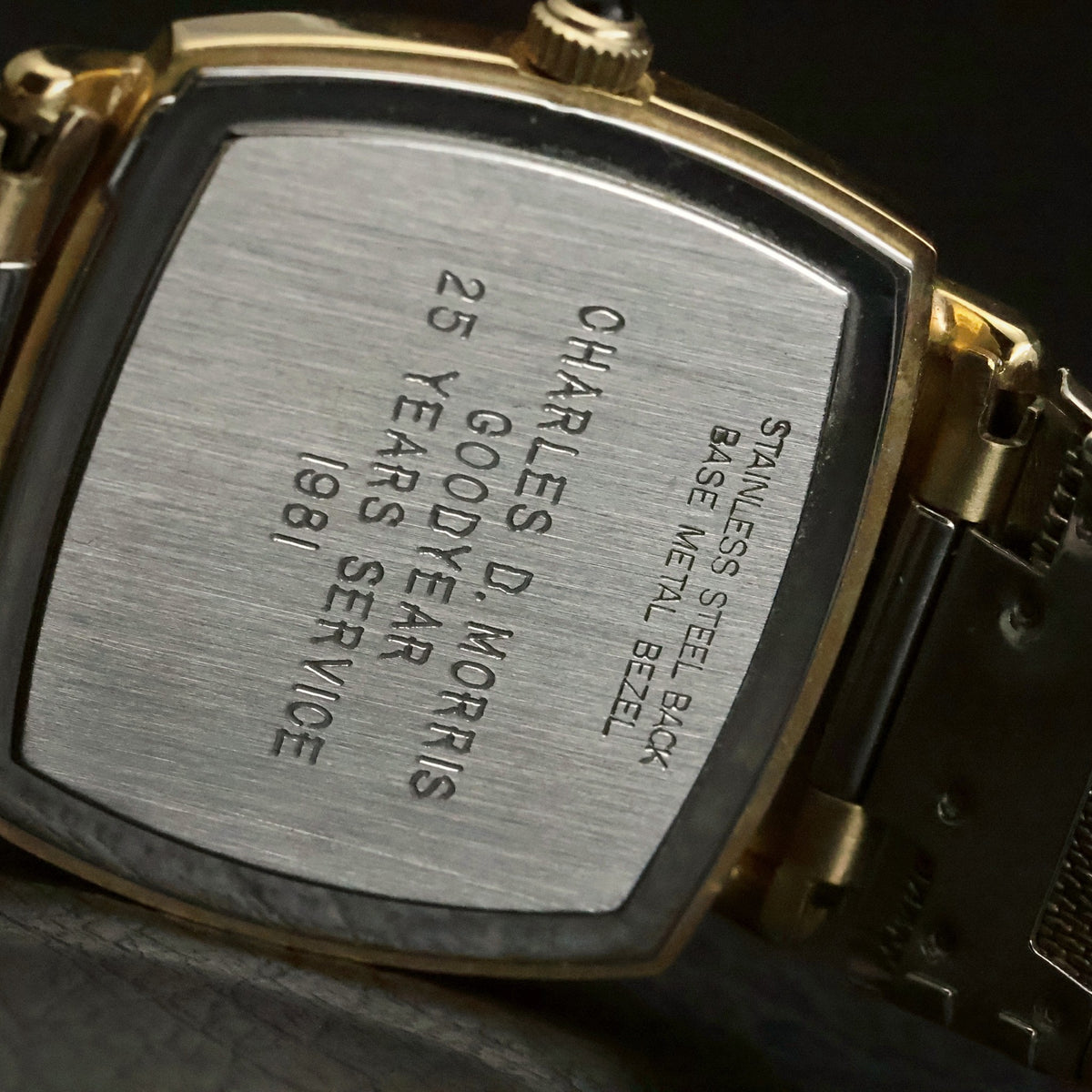 Longines Quartz | Silver Linen Dial | Gold-Tone Cushion | Named 1981 Service Award, view 9