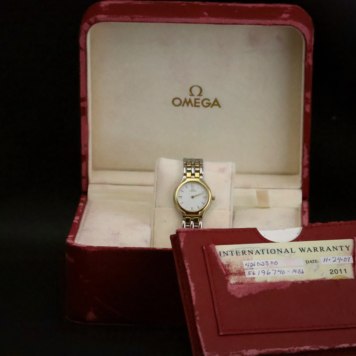 Omega De Ville | Ladies Quartz | Two-Tone | White Roman Dial | Full Set, view 4