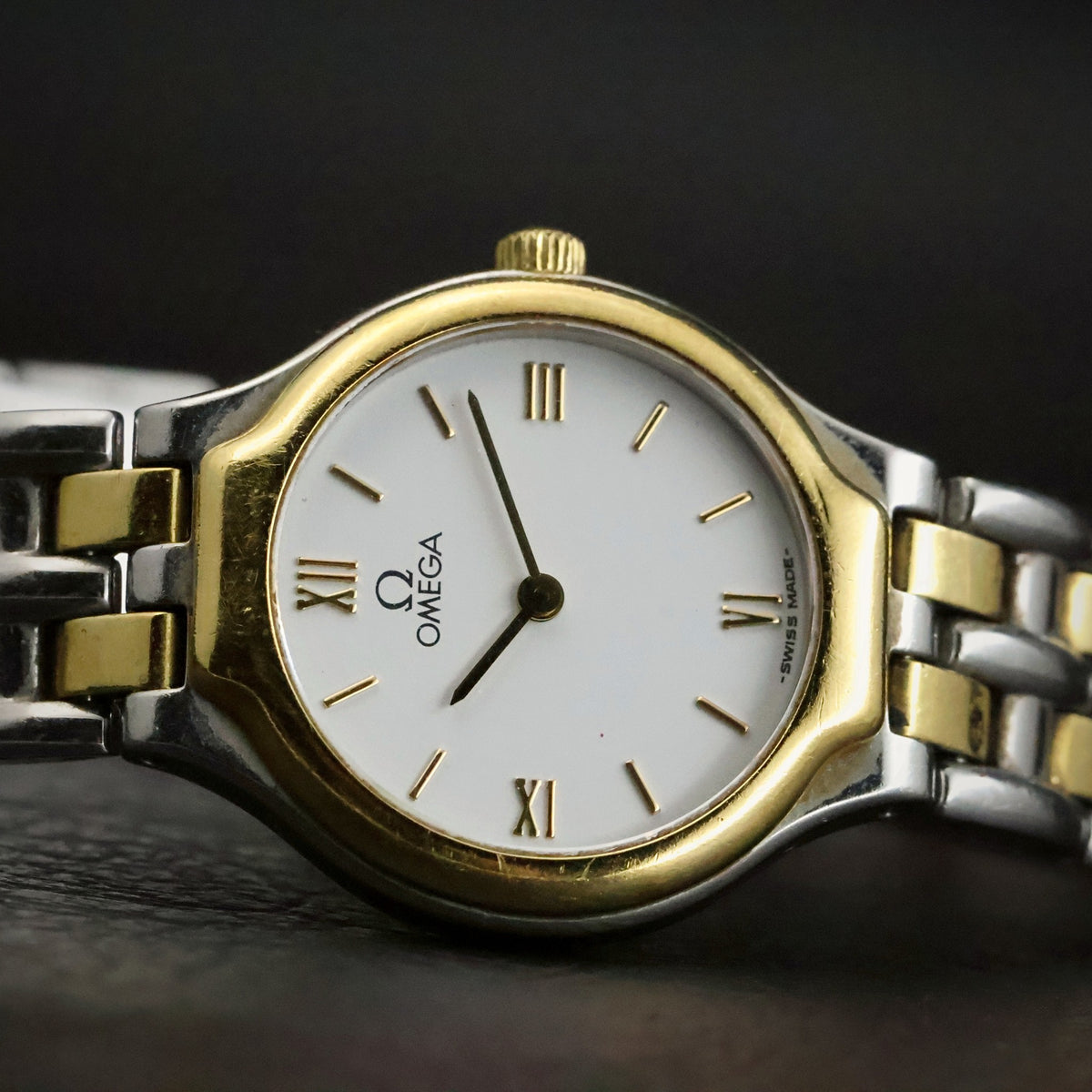 Omega De Ville | Ladies Quartz | Two-Tone | White Roman Dial | Full Set, view 8