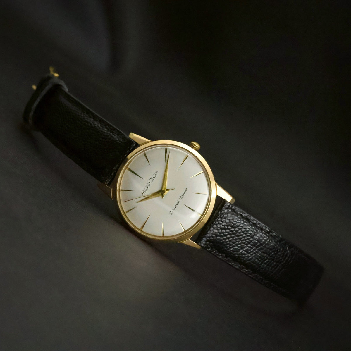 Seiko Crown | Silver Dial | Gold-Plated | Manual Wind | Diashock 19 Jewels, view 3