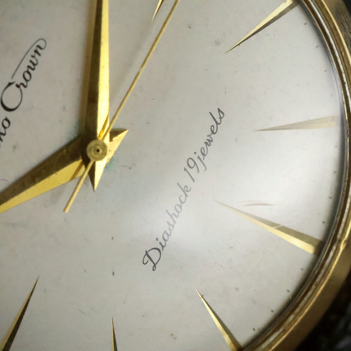 Seiko Crown | Silver Dial | Gold-Plated | Manual Wind | Diashock 19 Jewels, view 6