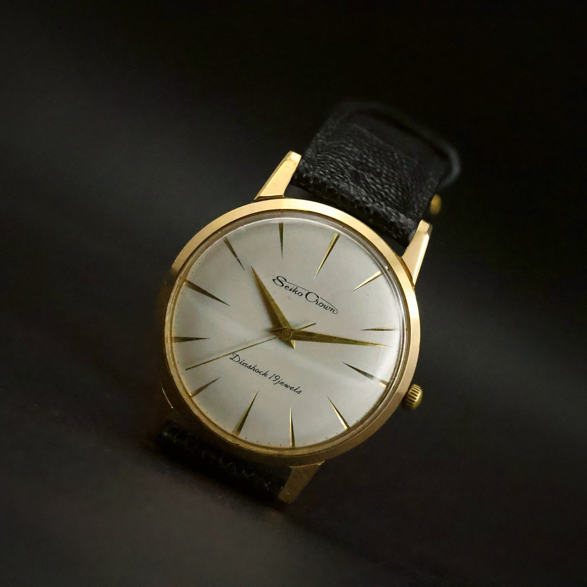Seiko Crown | Silver Dial | Gold-Plated | Manual Wind | Diashock 19 Jewels, view 7