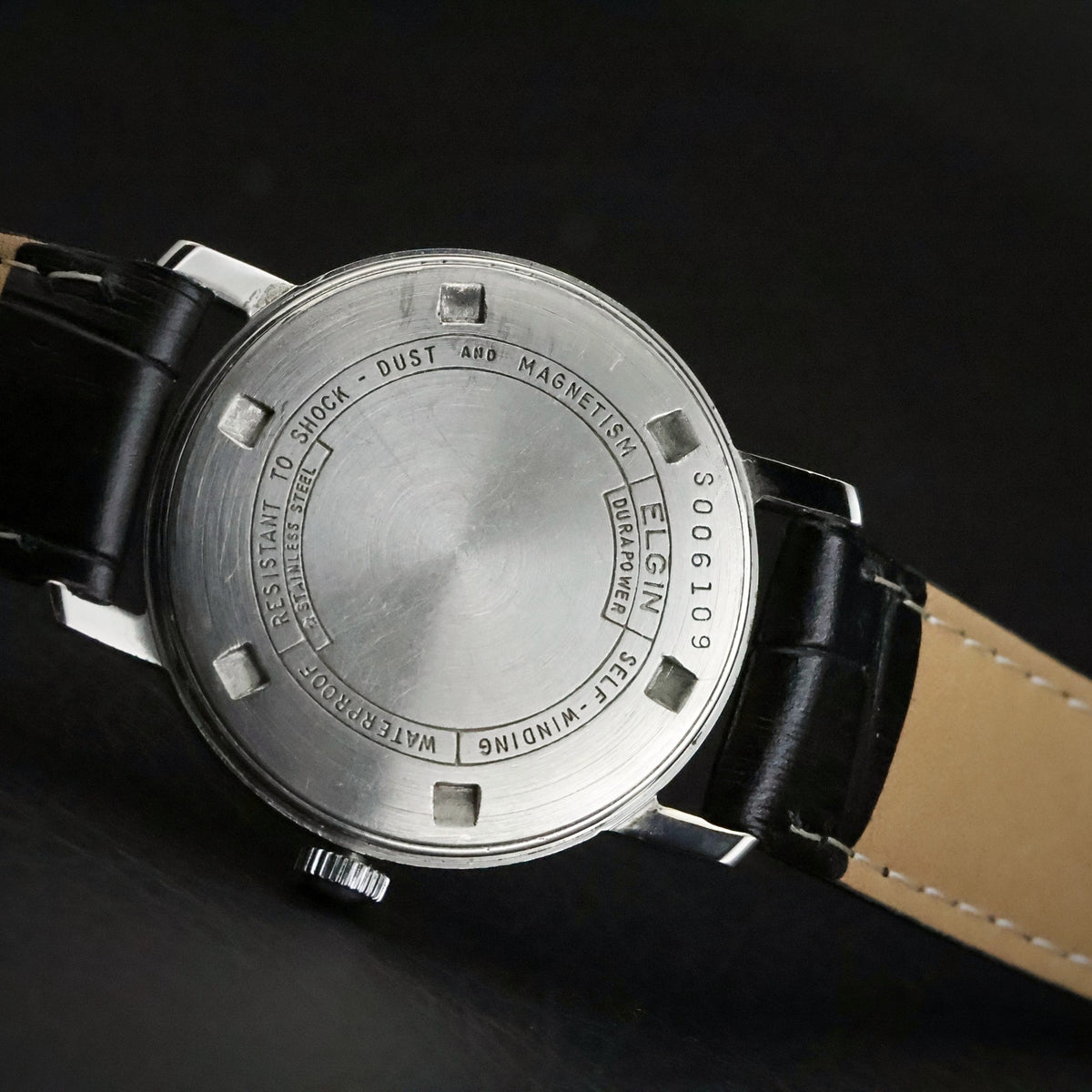 Elgin Durapower | Silver Arabic Dial | 27 Jewels Self Winding | Stainless Steel, view 13