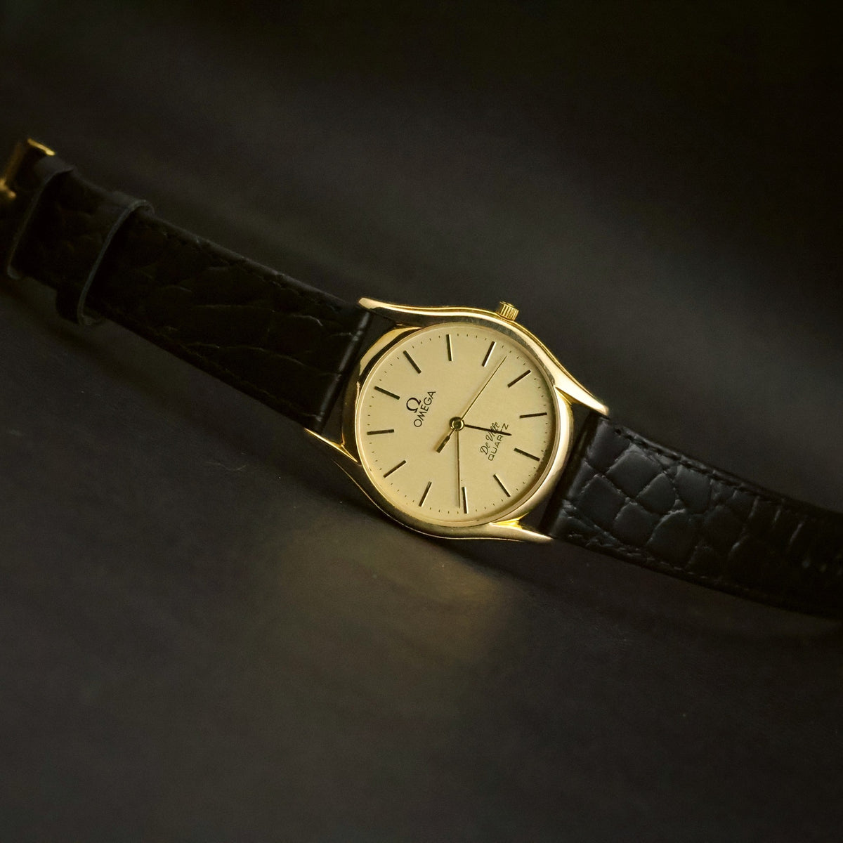 Omega De Ville | Champagne Dial | Gold-Plated | Quartz | Flared Lugs, view 1