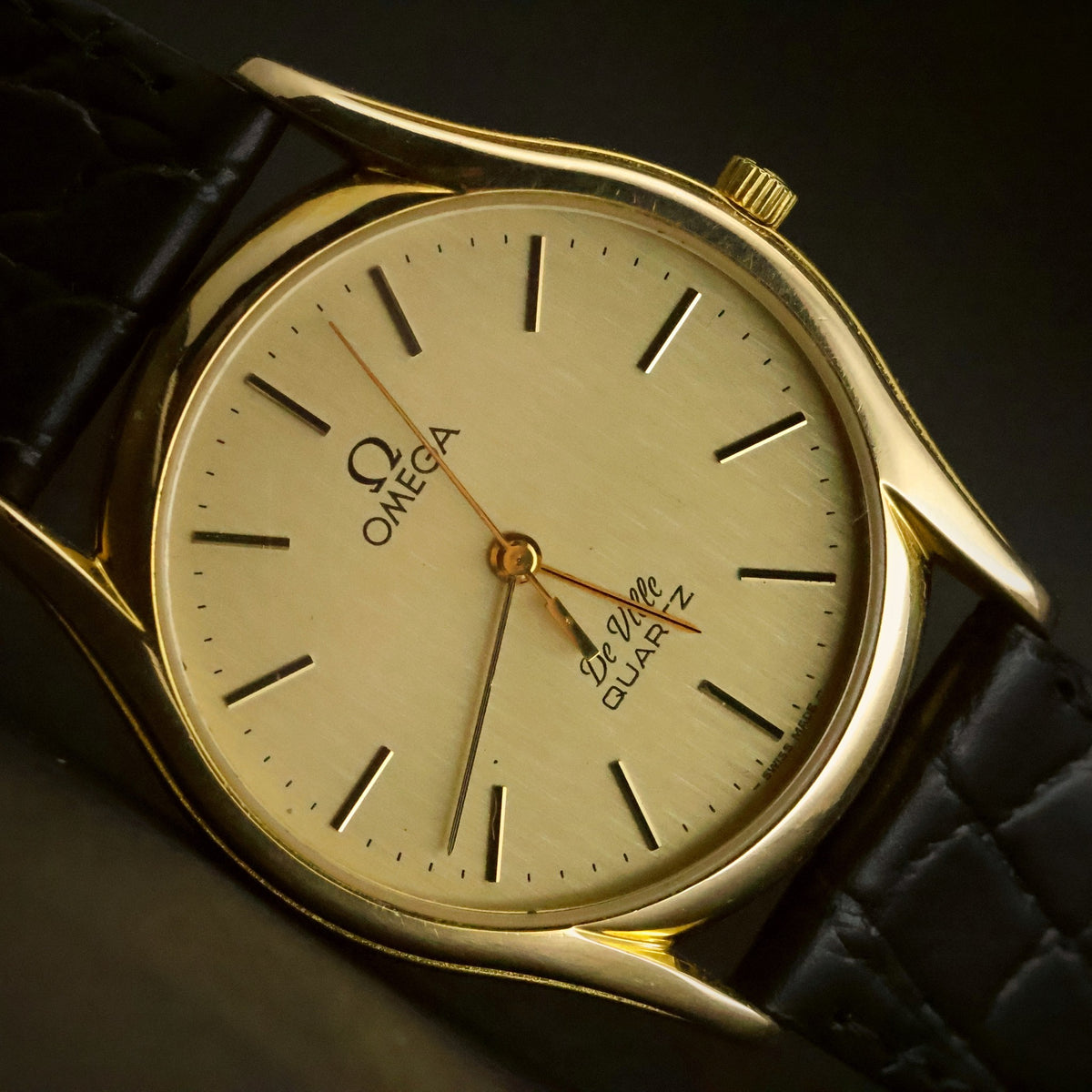 Omega De Ville | Champagne Dial | Gold-Plated | Quartz | Flared Lugs, view 7
