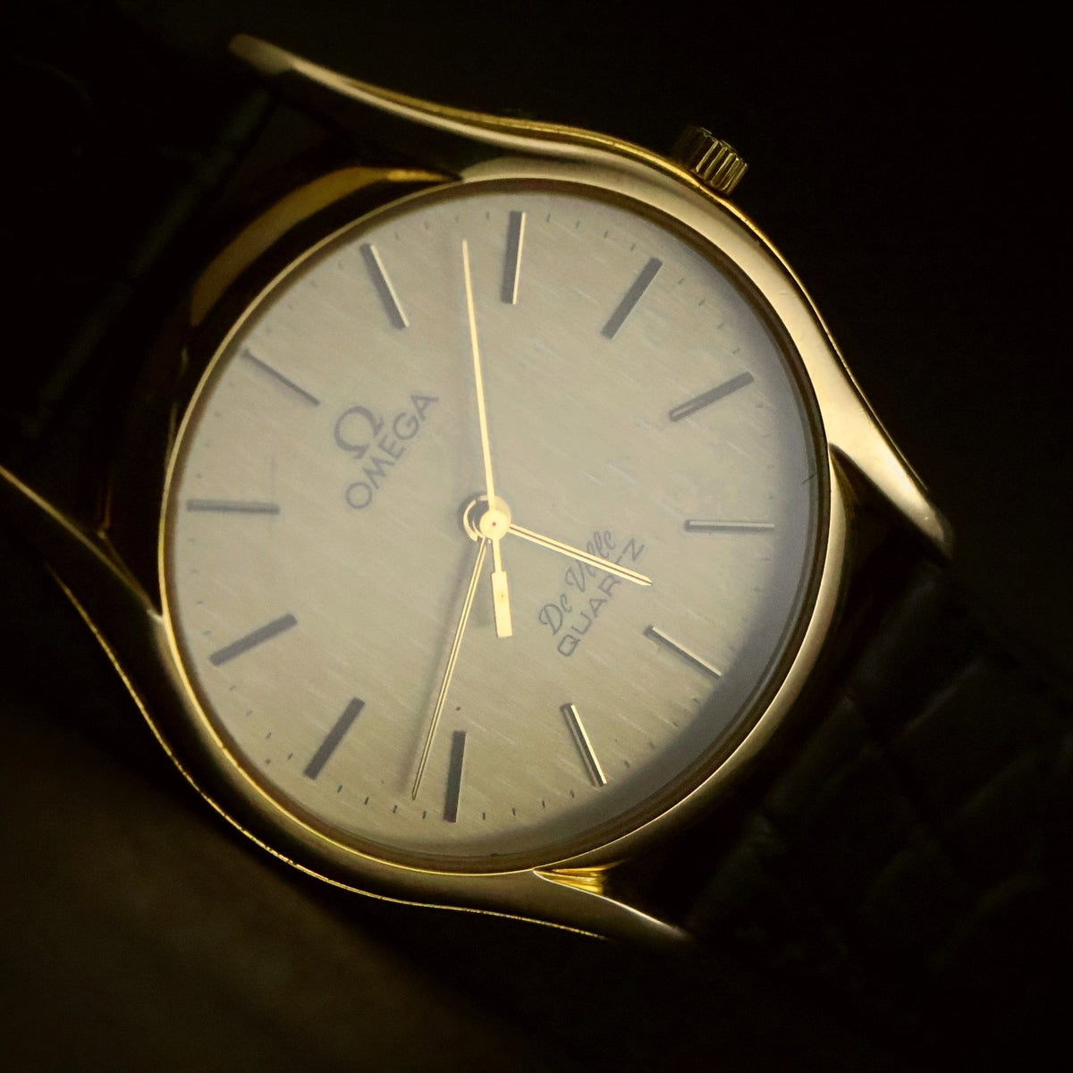 Omega De Ville | Champagne Dial | Gold-Plated | Quartz | Flared Lugs, view 8