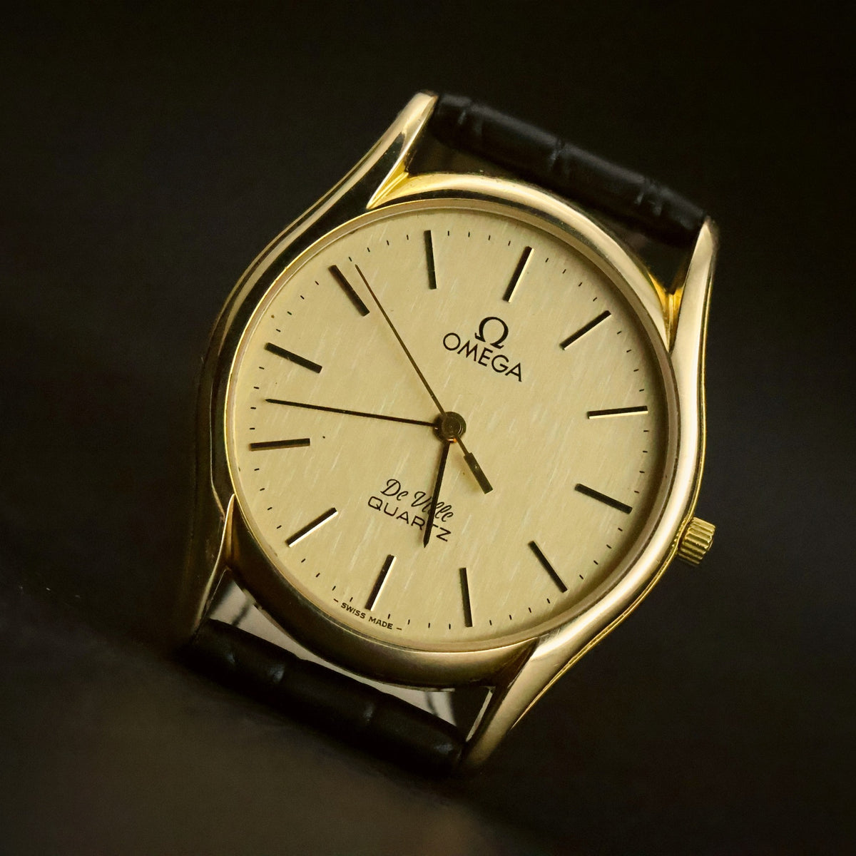 Omega De Ville | Champagne Dial | Gold-Plated | Quartz | Flared Lugs, view 11