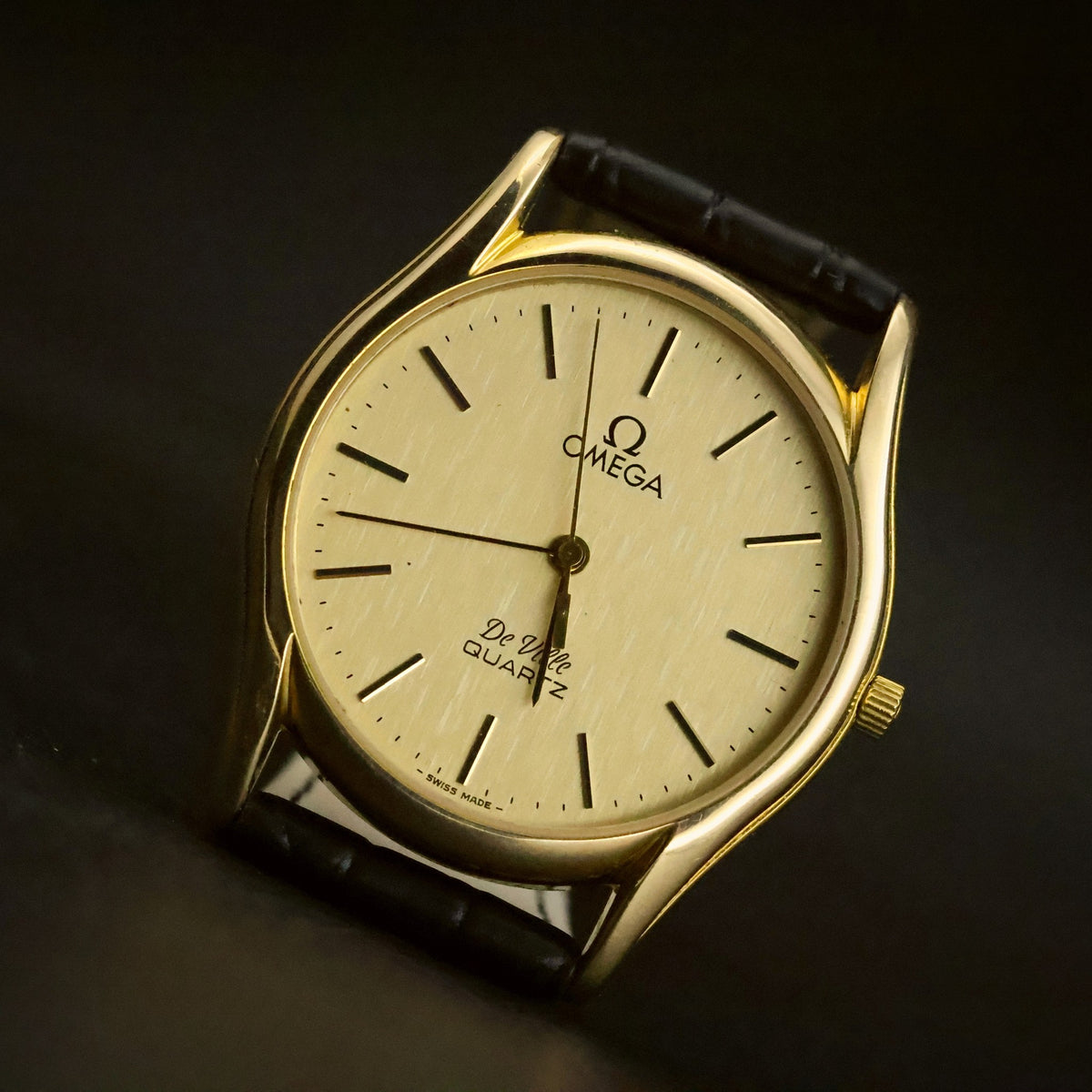 Omega De Ville | Champagne Dial | Gold-Plated | Quartz | Flared Lugs, view 12