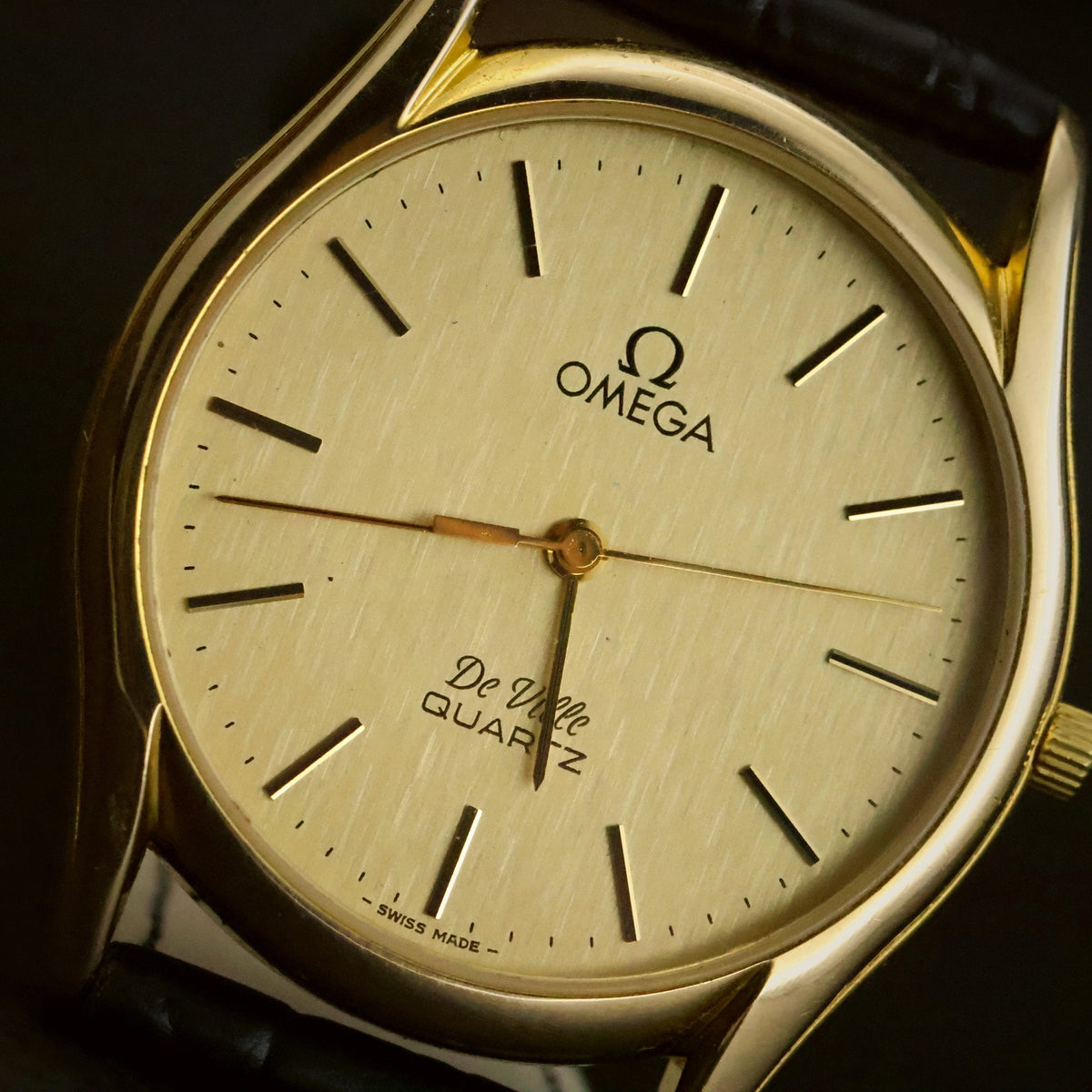 Omega De Ville | Champagne Dial | Gold-Plated | Quartz | Flared Lugs, view 15