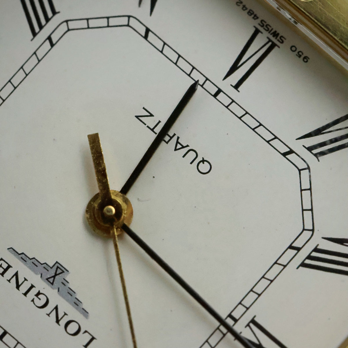 Longines Quartz | Octagonal Two-Tone | White Roman Dial | Integrated Bracelet, view 10