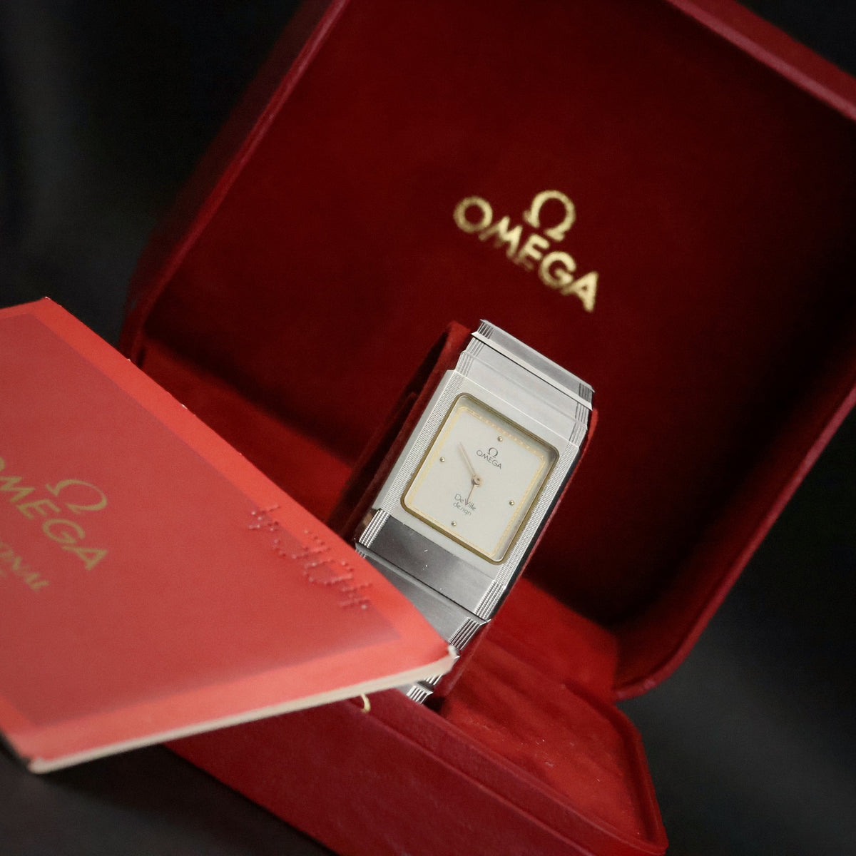 Omega De Ville Design | Steel Rectangular | Full Set | Matching 1984 Guarantee, view 3