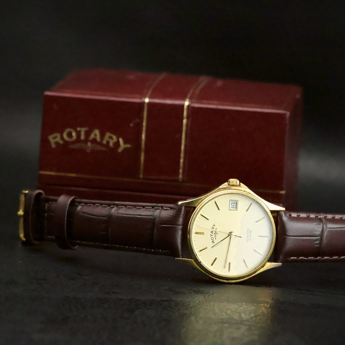 Rotary Quartz | Champagne Dial | Gold Plated | Boxed with 1988 Stamped Guarantee, view 9