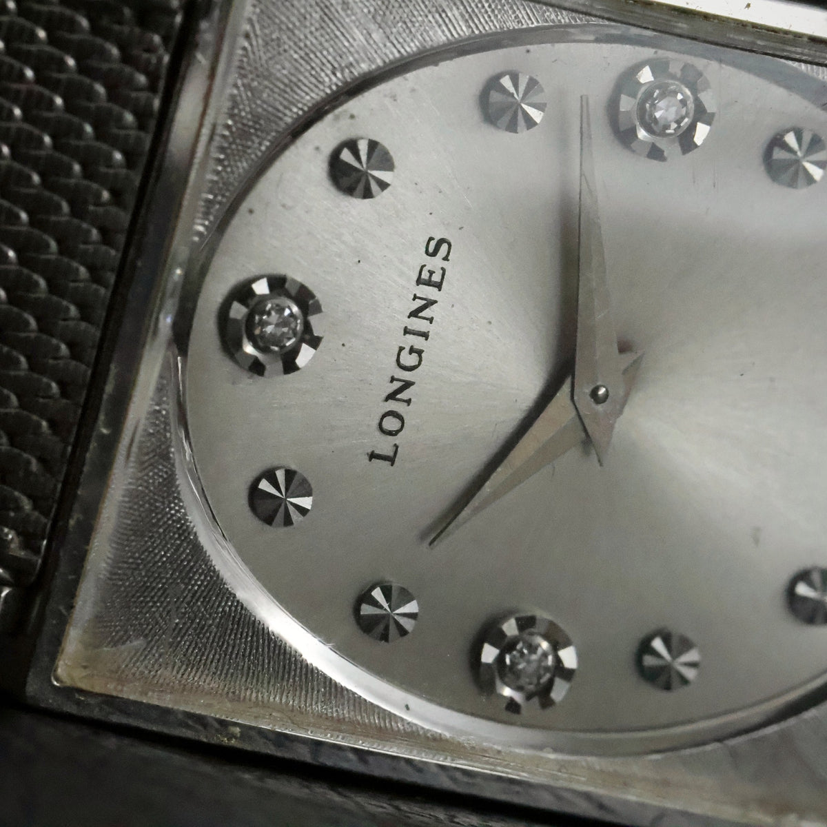Longines Diamond Dial | White Gold Filled Square | Kestenmade Mesh | Wittnauer Box and Guarantee, view 18