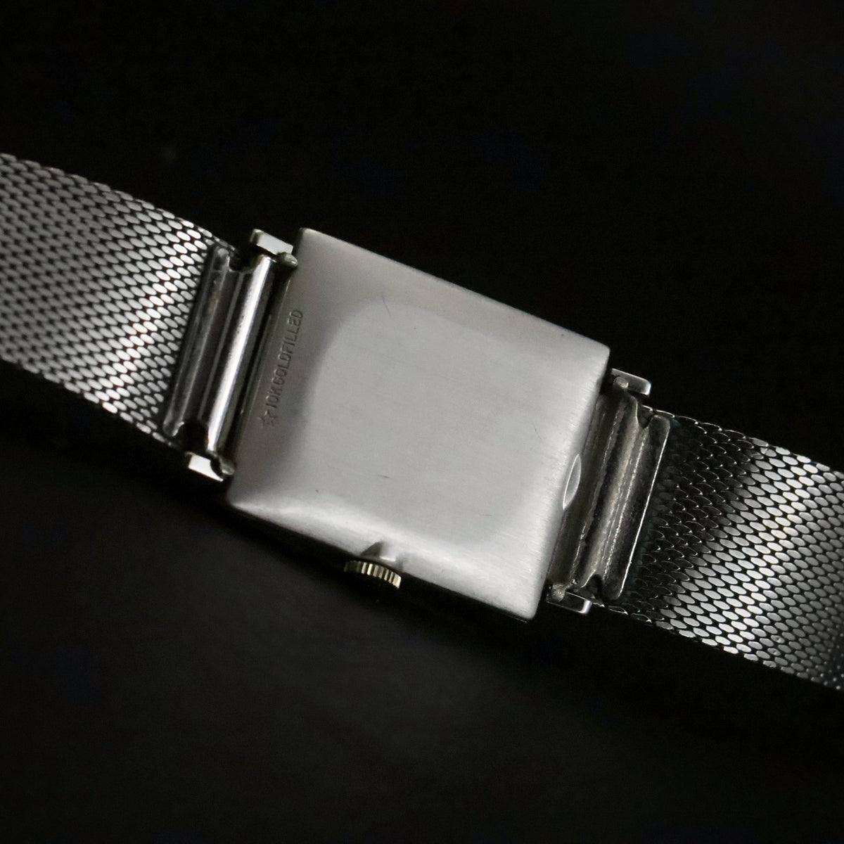 Longines Diamond Dial | White Gold Filled Square | Kestenmade Mesh | Wittnauer Box and Guarantee, view 28