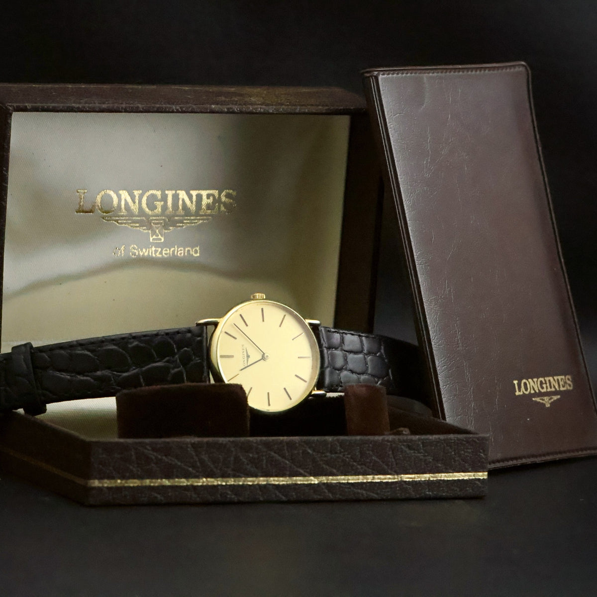 Longines Ultra-Thin Quartz | Champagne Dial | Gold Plated | Full Set with 1984 Certificate, view 3