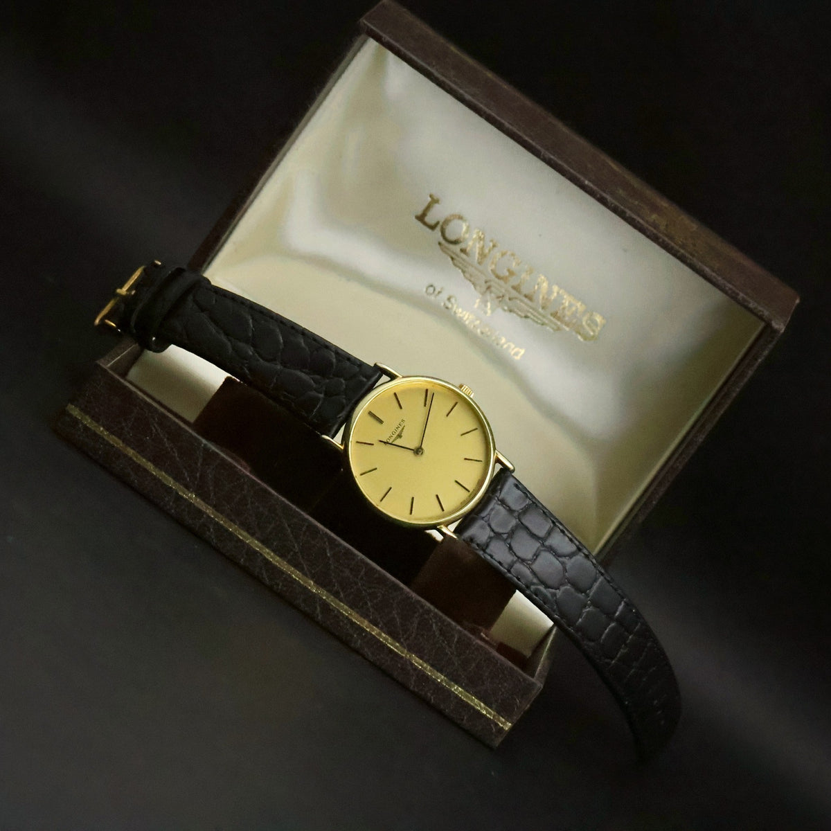 Longines Ultra-Thin Quartz | Champagne Dial | Gold Plated | Full Set with 1984 Certificate, view 7