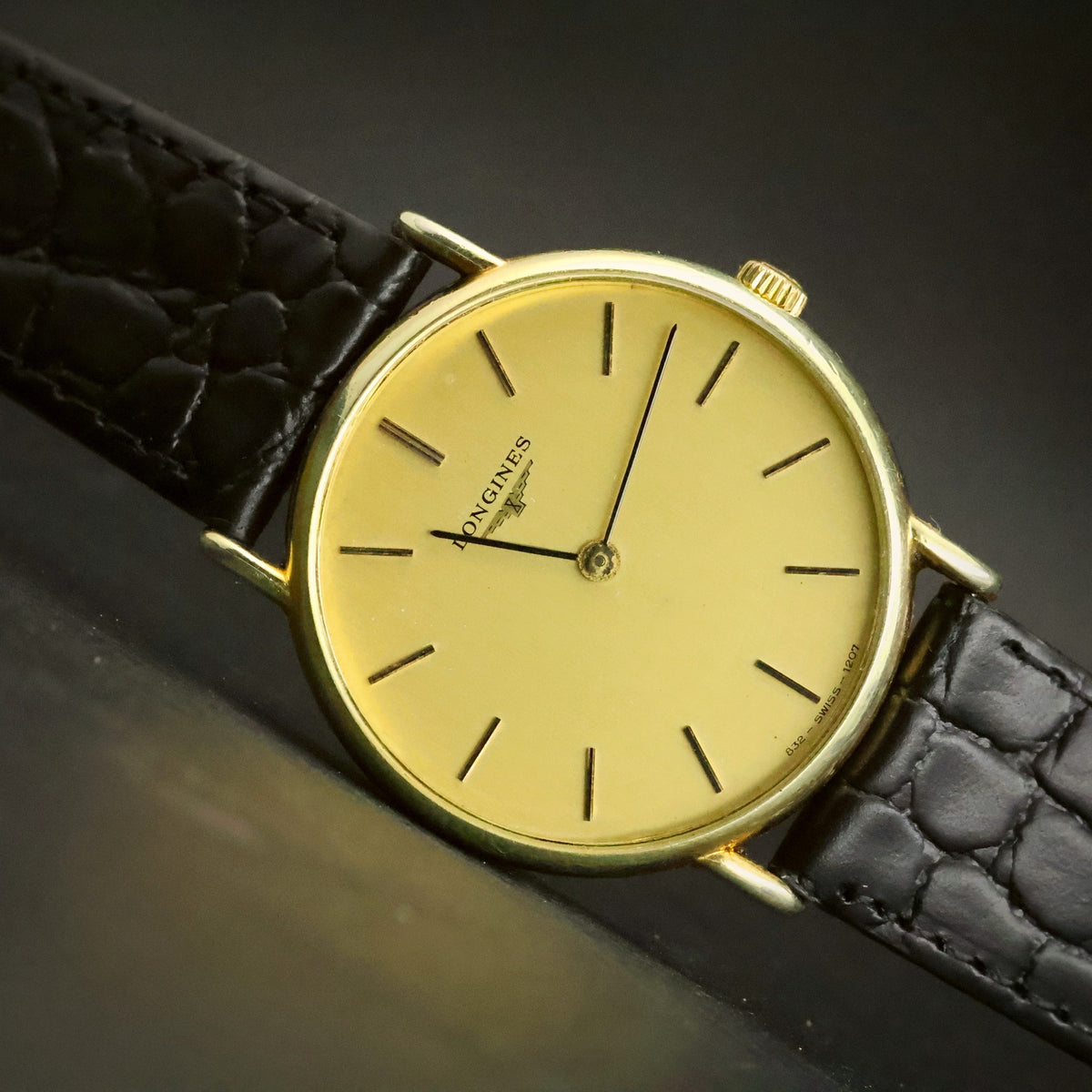 Longines Ultra-Thin Quartz | Champagne Dial | Gold Plated | Full Set with 1984 Certificate, view 13