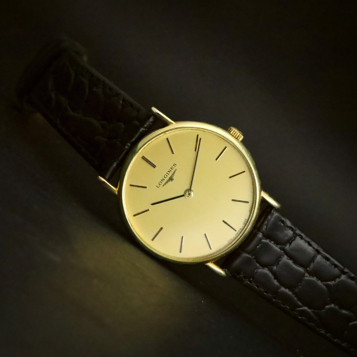 Longines Ultra-Thin Quartz | Champagne Dial | Gold Plated | Full Set with 1984 Certificate, view 14