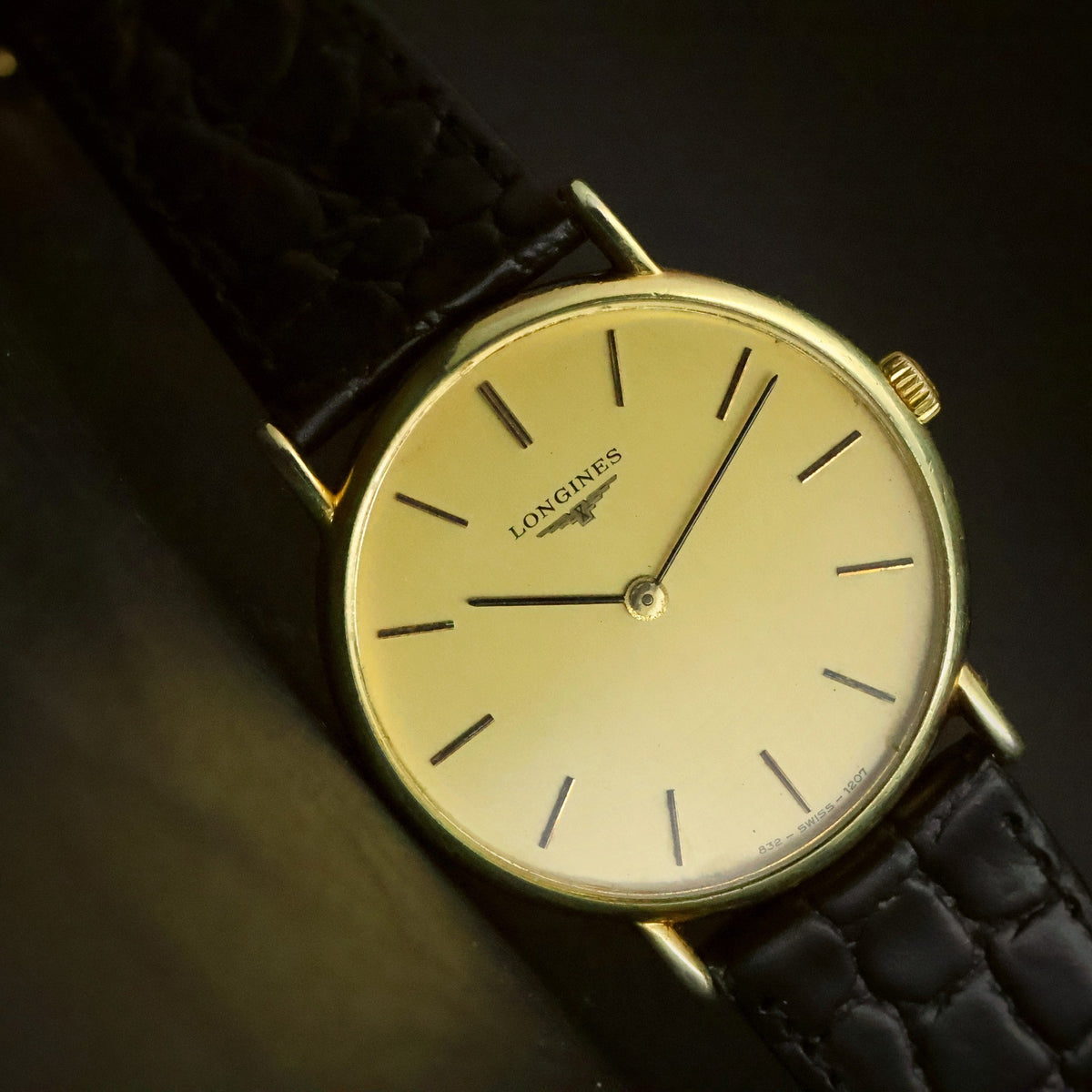 Longines Ultra-Thin Quartz | Champagne Dial | Gold Plated | Full Set with 1984 Certificate, view 19