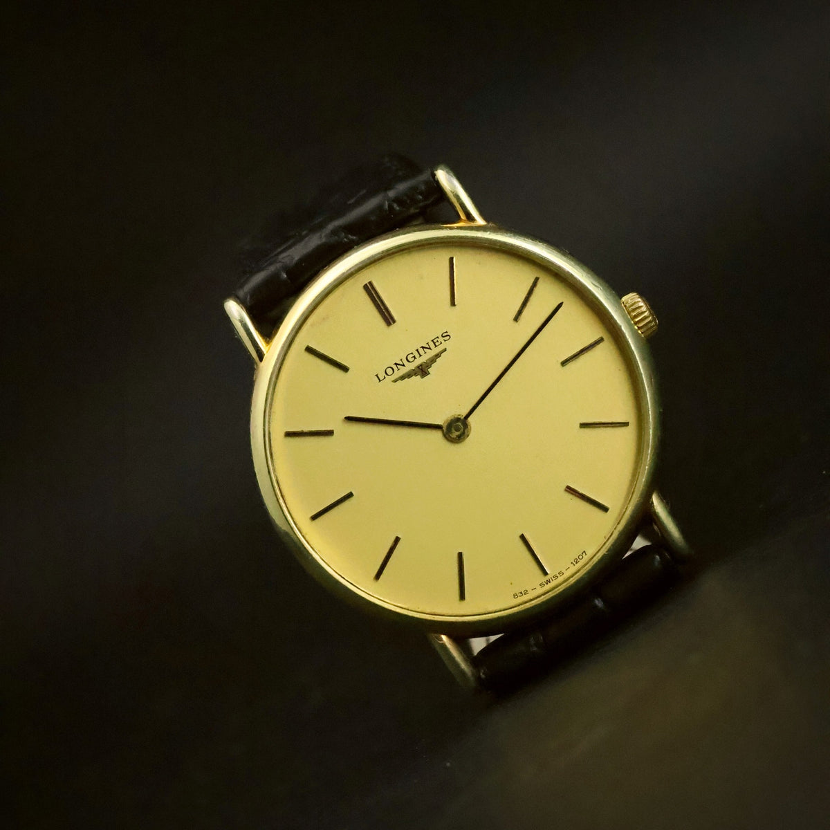 Longines Ultra-Thin Quartz | Champagne Dial | Gold Plated | Full Set with 1984 Certificate, view 22