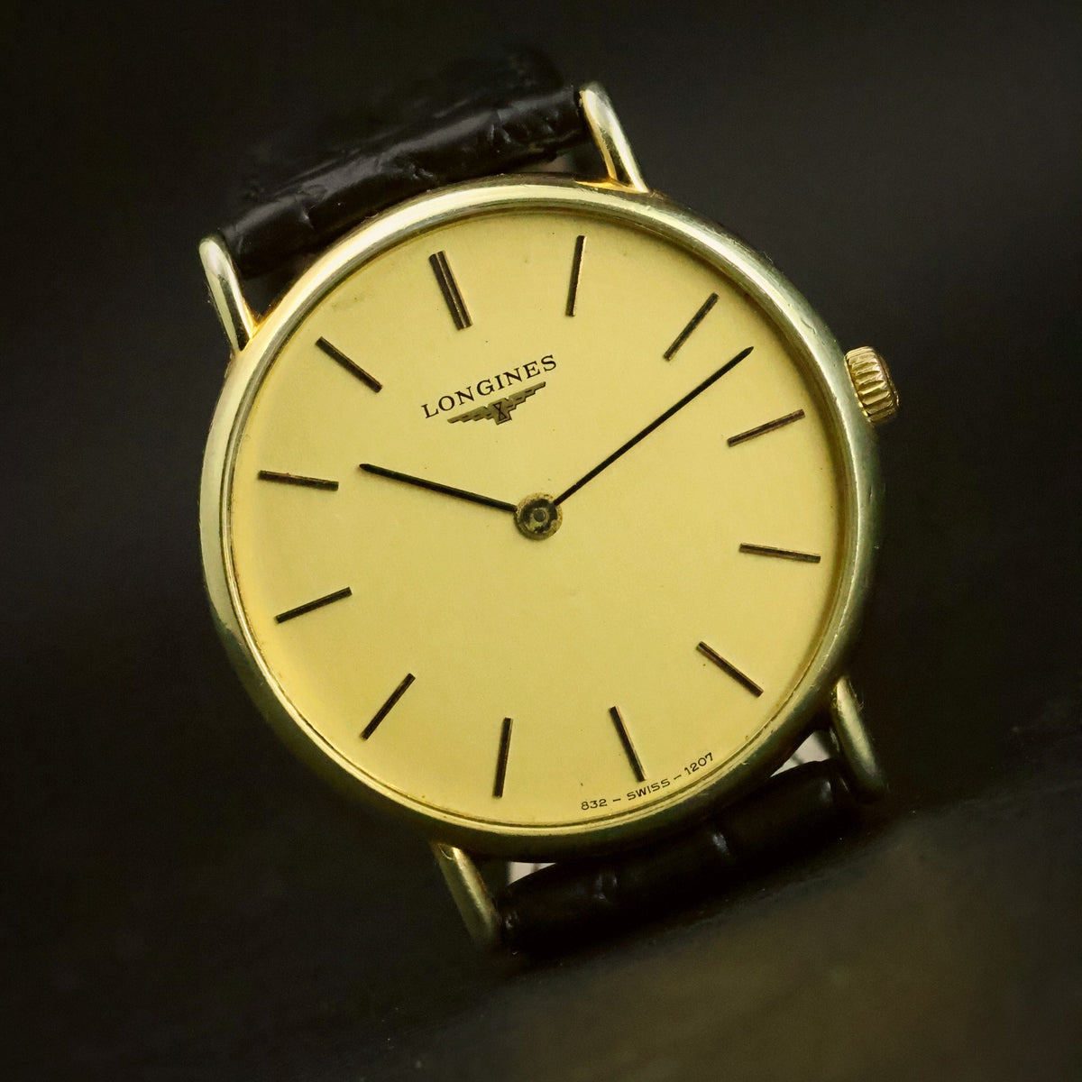 Longines Ultra-Thin Quartz | Champagne Dial | Gold Plated | Full Set with 1984 Certificate, view 23