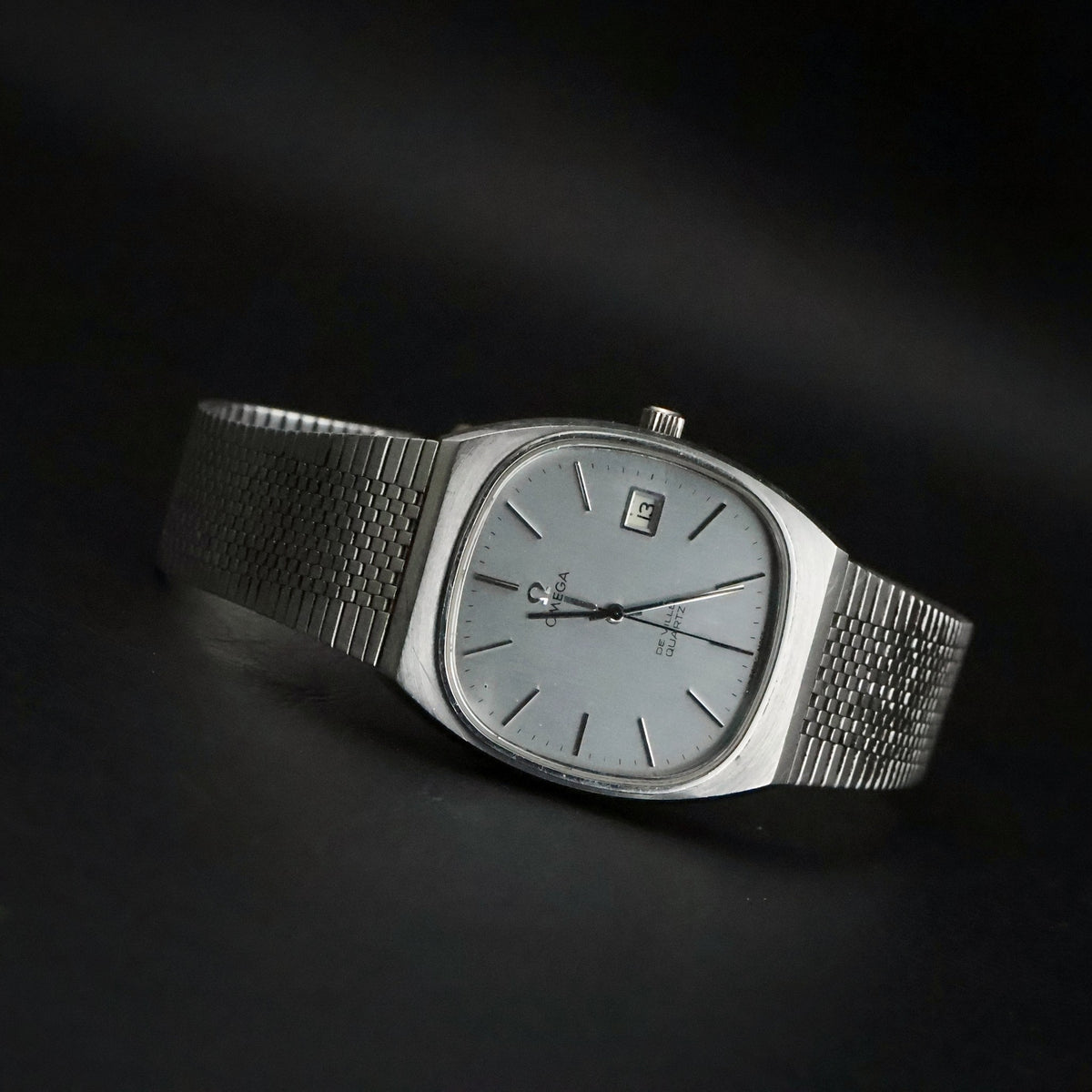 Omega De Ville Quartz | Blue-Grey Dial | Steel TV Case | Omega Bracelet | Boxed, view 6