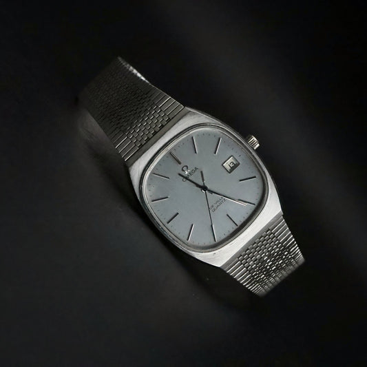 Omega De Ville Quartz | Blue-Grey Dial | Steel TV Case | Omega Bracelet | Boxed, view 7