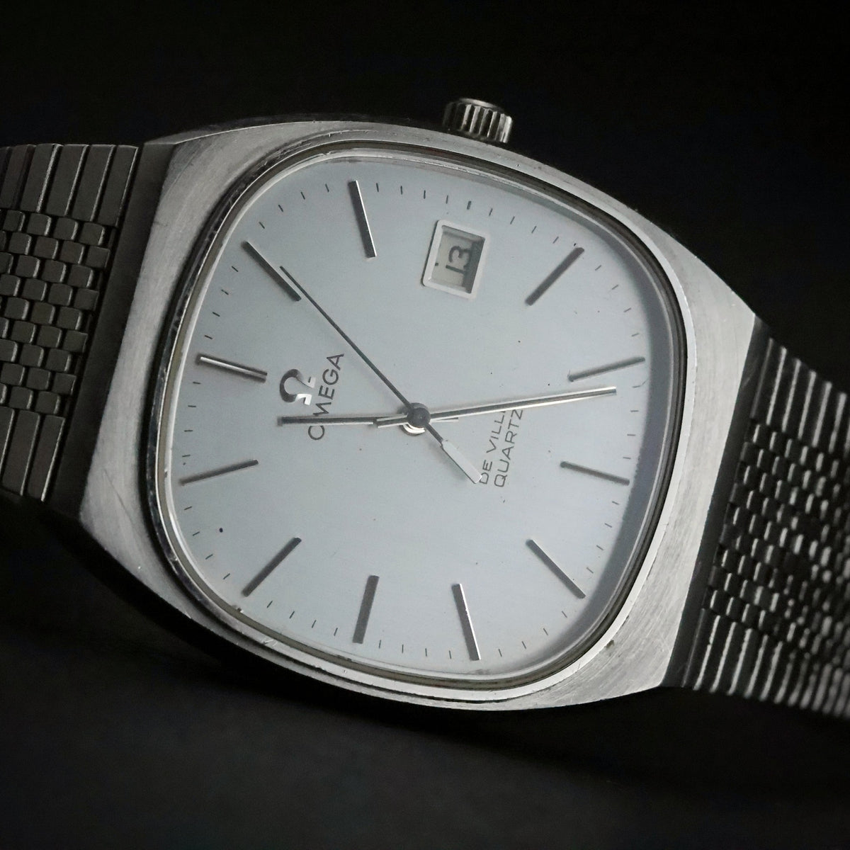 Omega De Ville Quartz | Blue-Grey Dial | Steel TV Case | Omega Bracelet | Boxed, view 9