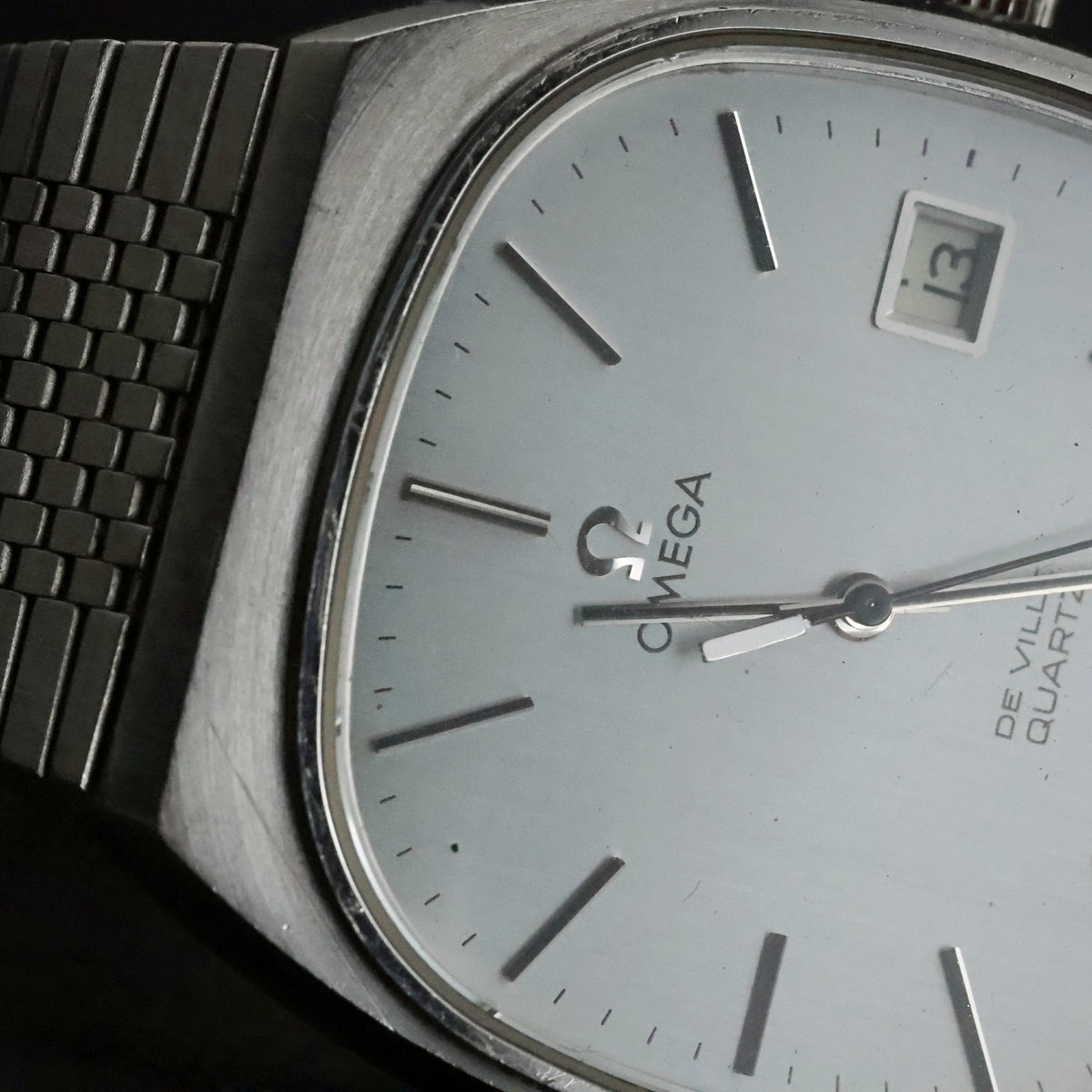 Omega De Ville Quartz | Blue-Grey Dial | Steel TV Case | Omega Bracelet | Boxed, view 11