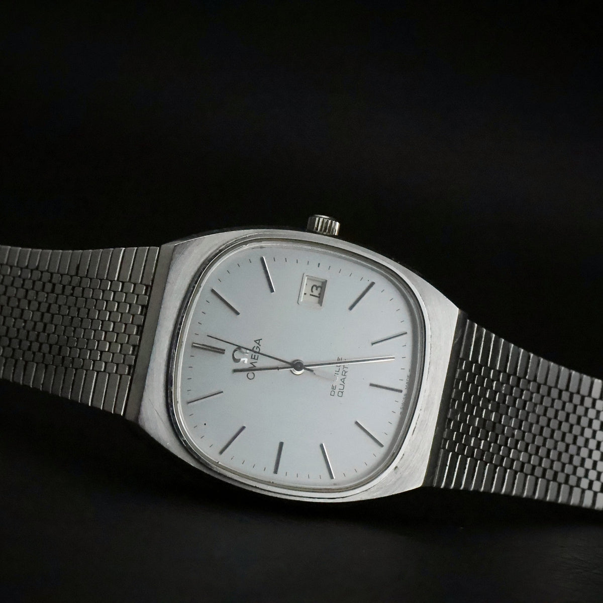 Omega De Ville Quartz | Blue-Grey Dial | Steel TV Case | Omega Bracelet | Boxed, view 15