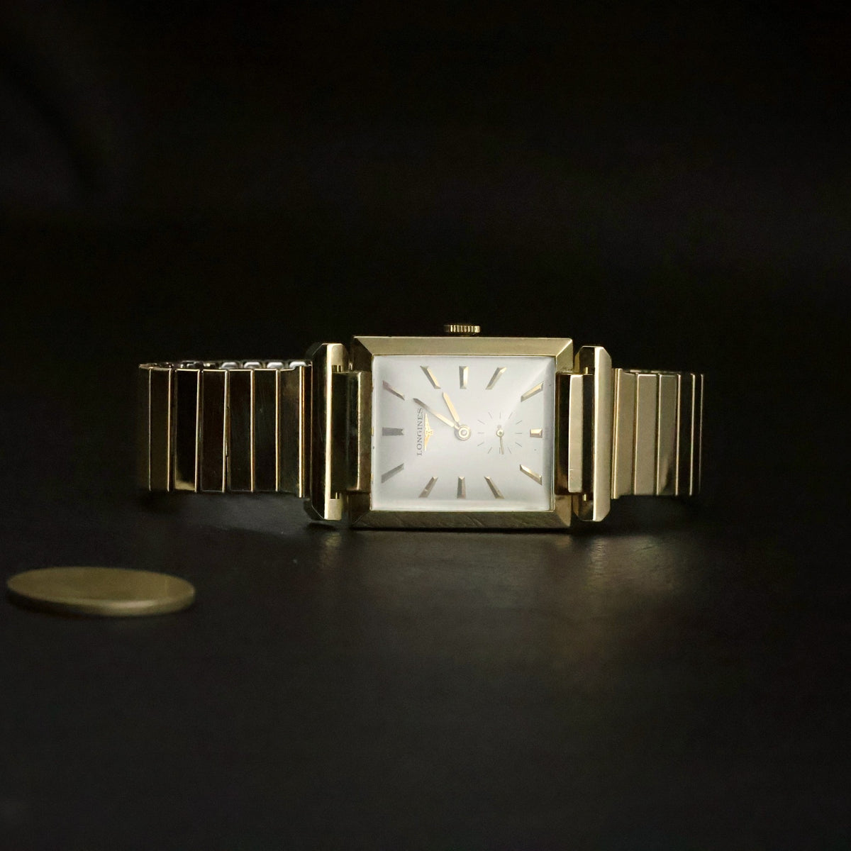 Longines Manual Wind | Rectangular 10K Gold Filled | Hooded Lugs | Sub Seconds, view 1