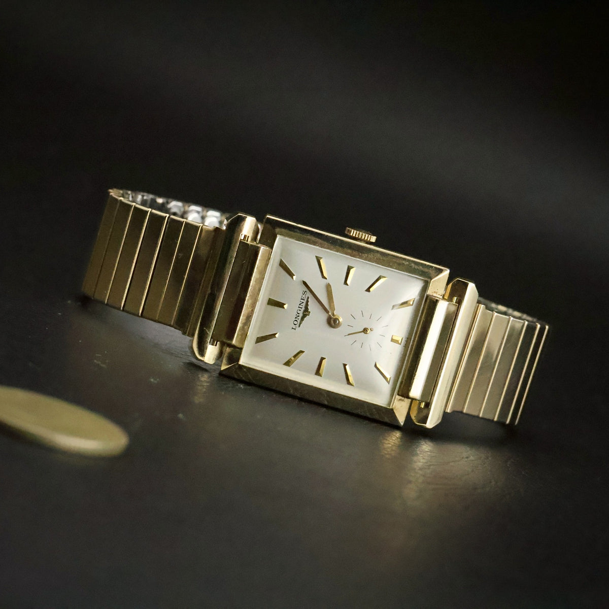 Longines Manual Wind | Rectangular 10K Gold Filled | Hooded Lugs | Sub Seconds, view 2
