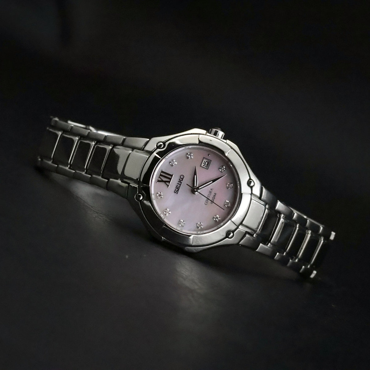 Seiko Coutura Ladies | Pink Mother-of-Pearl | Diamond Markers | Sapphire Crystal, view 1