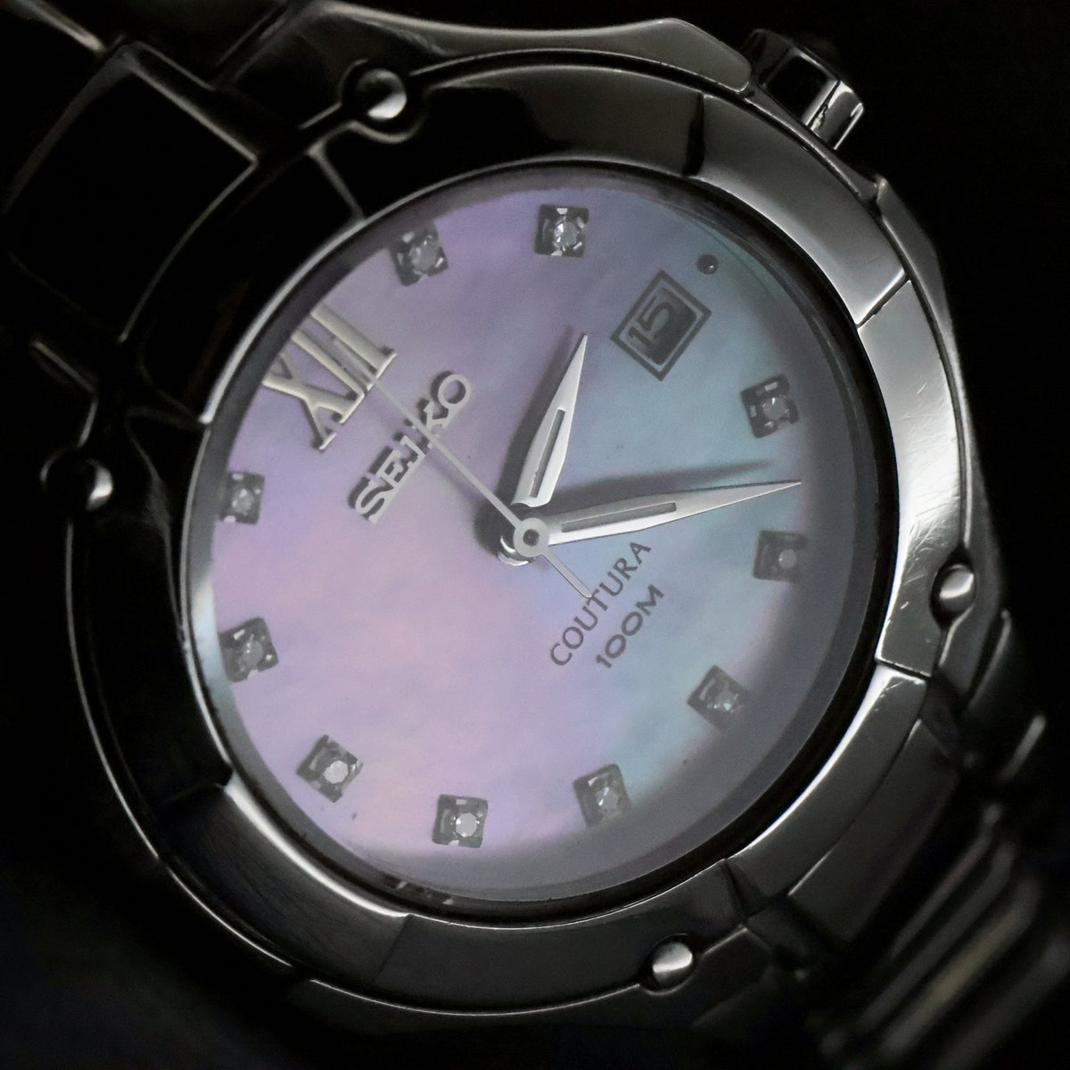 Seiko Coutura Ladies | Pink Mother-of-Pearl | Diamond Markers | Sapphire Crystal, view 4