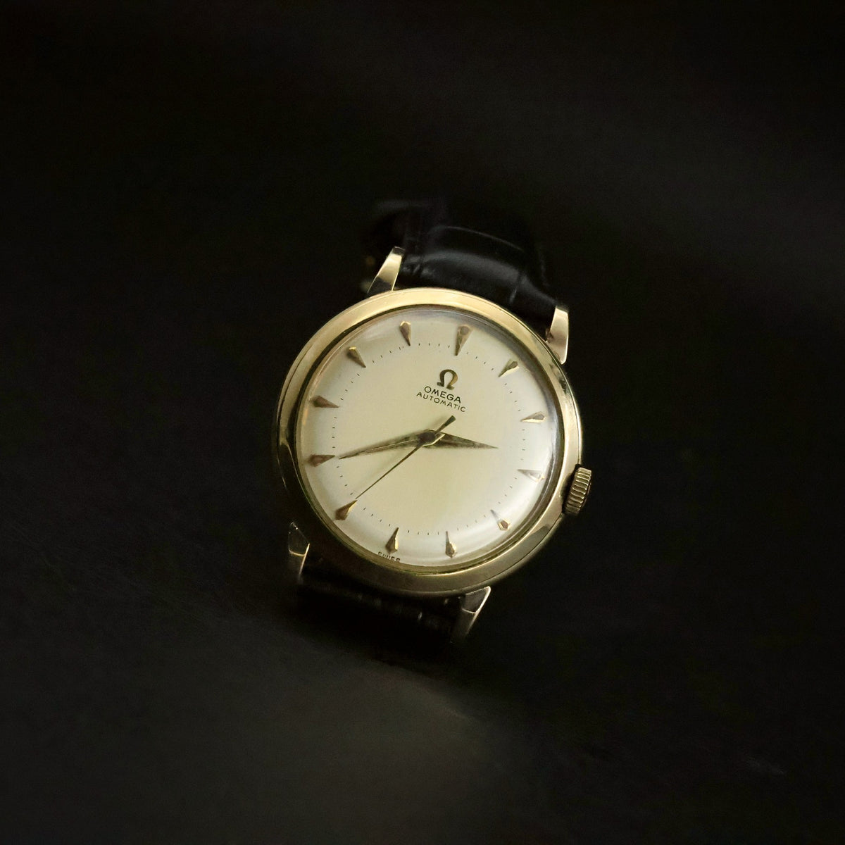 Omega Automatic | Cream Dial | Arrowhead Markers | 14K Gold Filled | 1950s, view 6