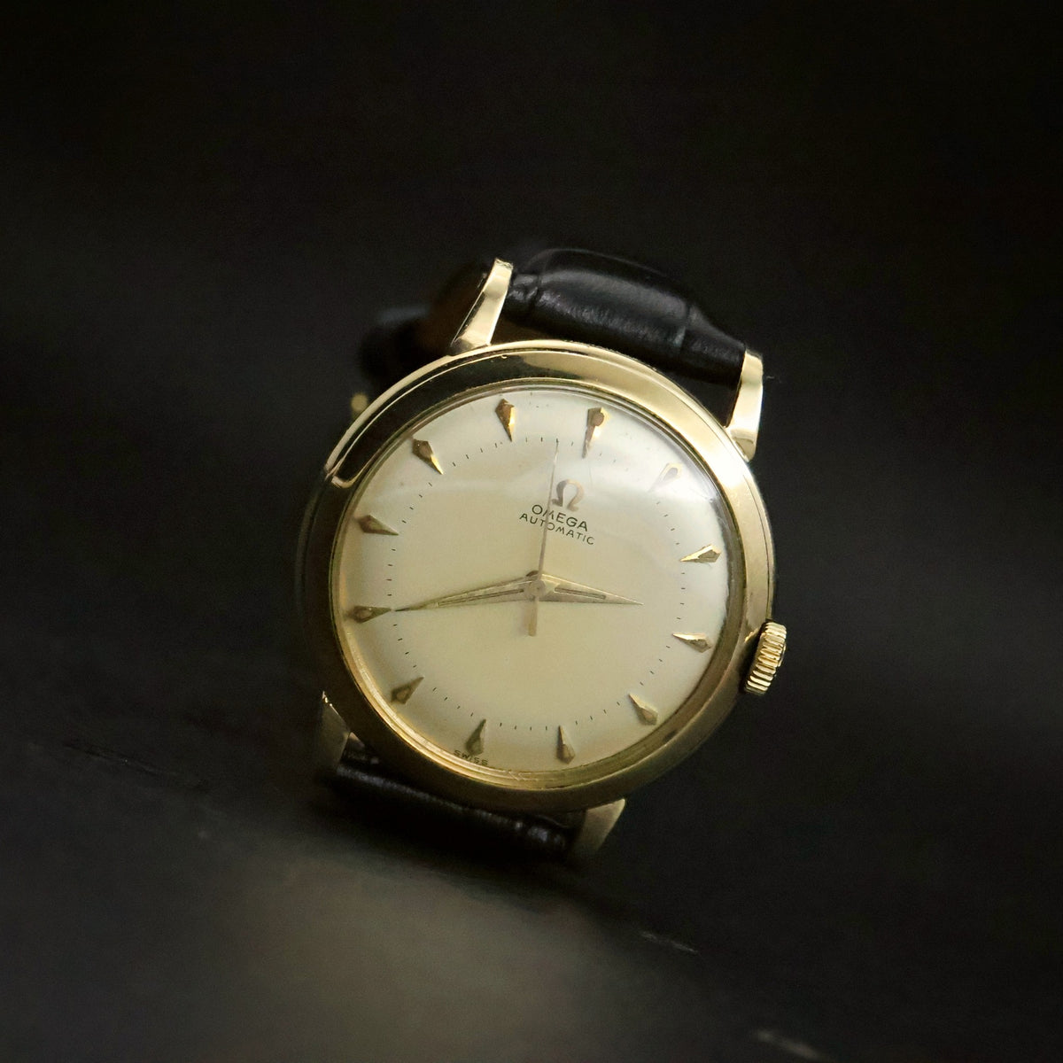 Omega Automatic | Cream Dial | Arrowhead Markers | 14K Gold Filled | 1950s, view 8