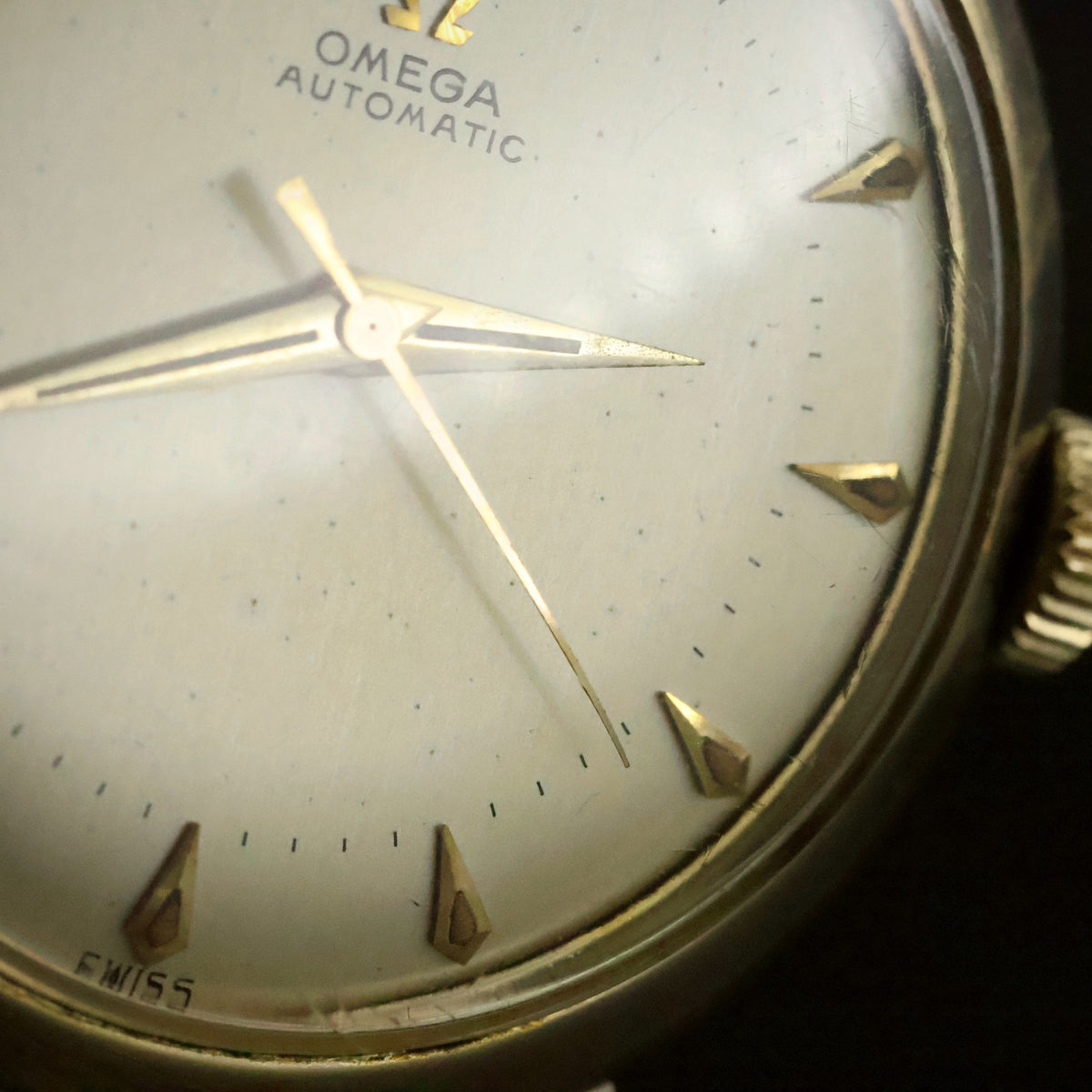 Omega Automatic | Cream Dial | Arrowhead Markers | 14K Gold Filled | 1950s, view 12