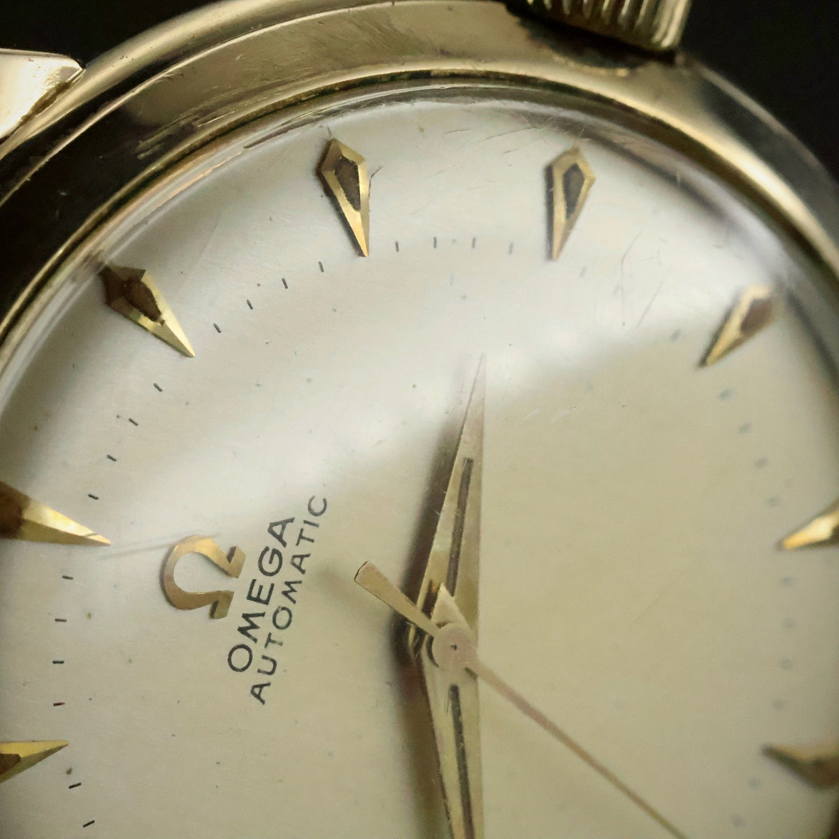 Omega Automatic | Cream Dial | Arrowhead Markers | 14K Gold Filled | 1950s, view 14