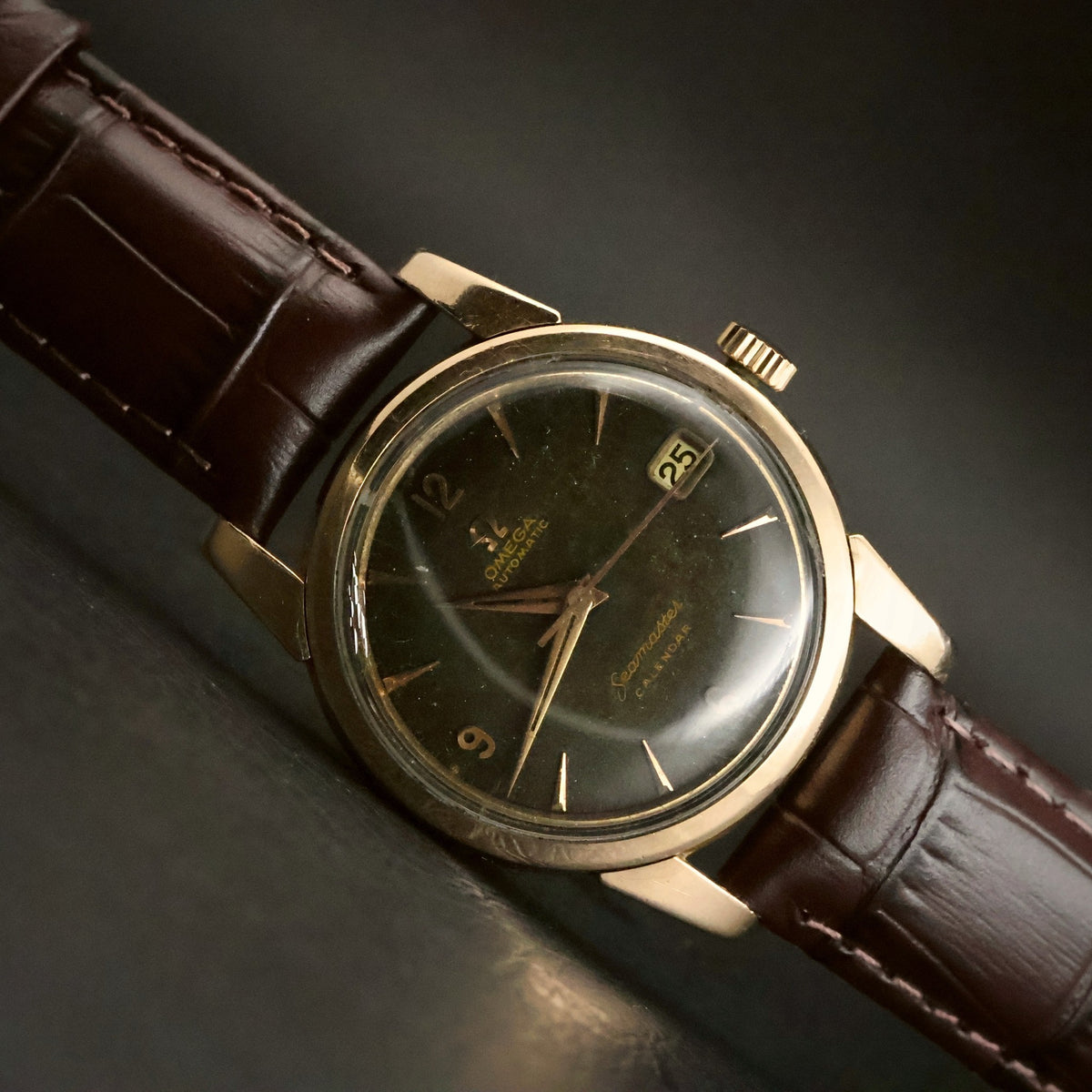 Omega Seamaster Calendar | Black Dial | Rose Gold-Tone | Automatic Date | 1950s, view 5