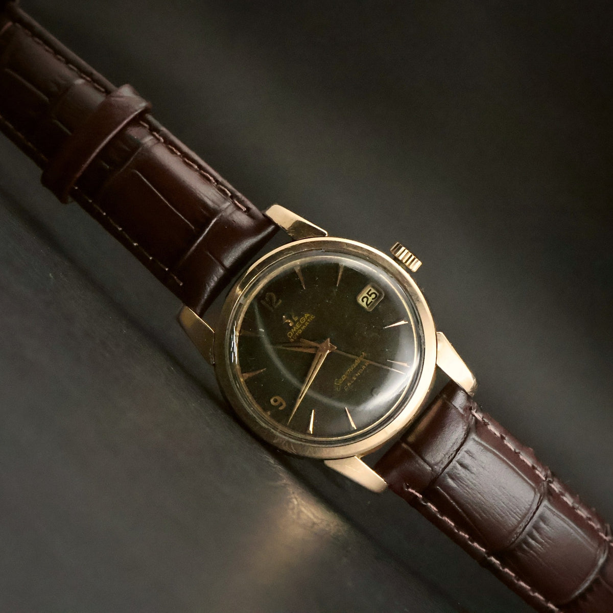Omega Seamaster Calendar | Black Dial | Rose Gold-Tone | Automatic Date | 1950s, view 7