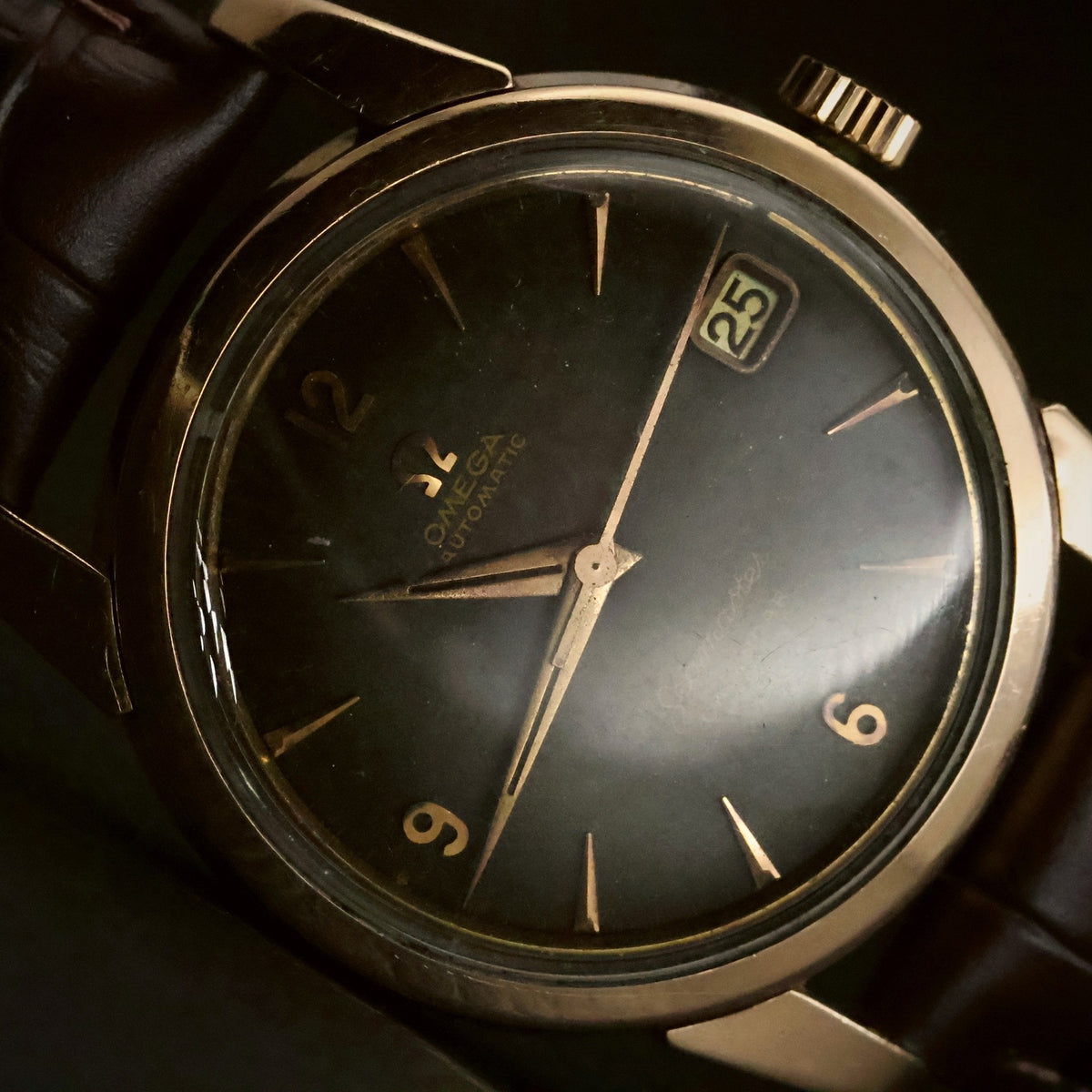 Omega Seamaster Calendar | Black Dial | Rose Gold-Tone | Automatic Date | 1950s, view 11