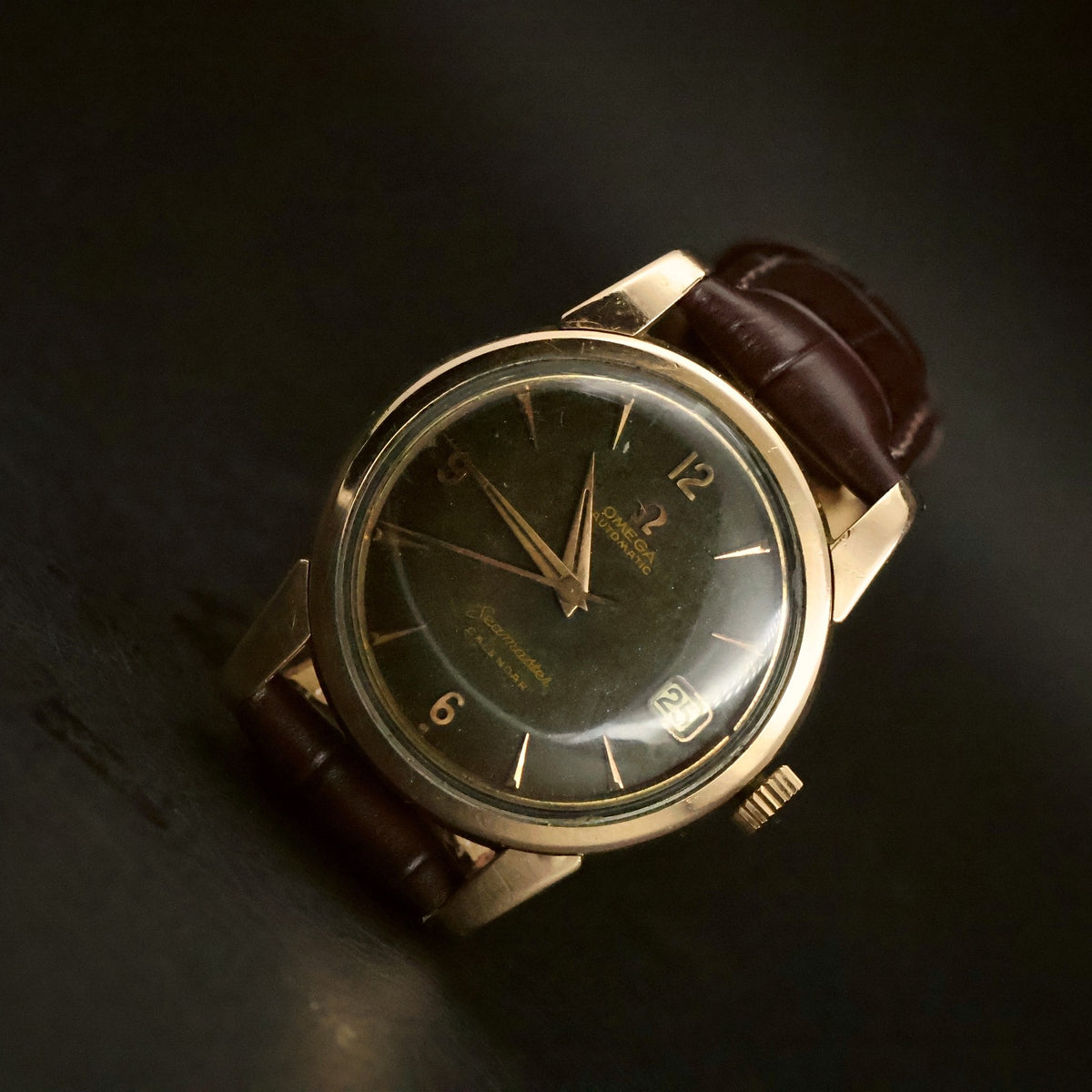 Omega Seamaster Calendar | Black Dial | Rose Gold-Tone | Automatic Date | 1950s, view 14