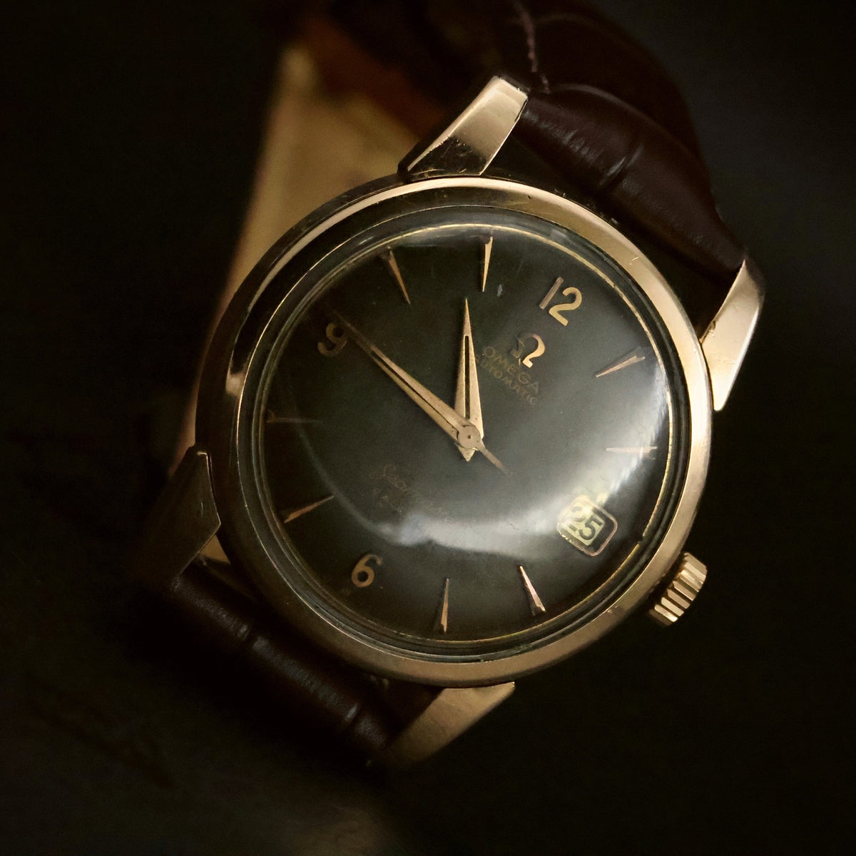 Omega Seamaster Calendar | Black Dial | Rose Gold-Tone | Automatic Date | 1950s, view 15