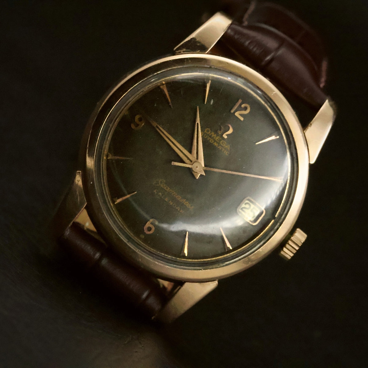 Omega Seamaster Calendar | Black Dial | Rose Gold-Tone | Automatic Date | 1950s, view 16