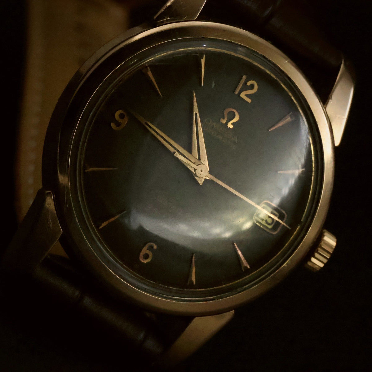 Omega Seamaster Calendar | Black Dial | Rose Gold-Tone | Automatic Date | 1950s, view 17